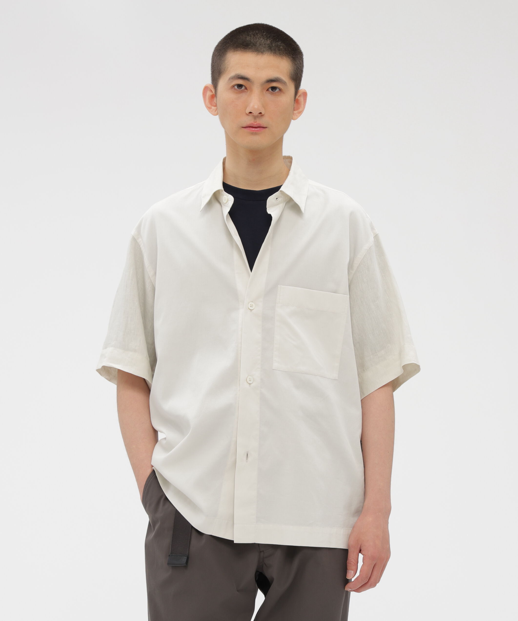 MARGARET HOWELL「FINE COTTON PIQUE SHIRTING SHIRT」|シャツ・ブラウス|ECRU2