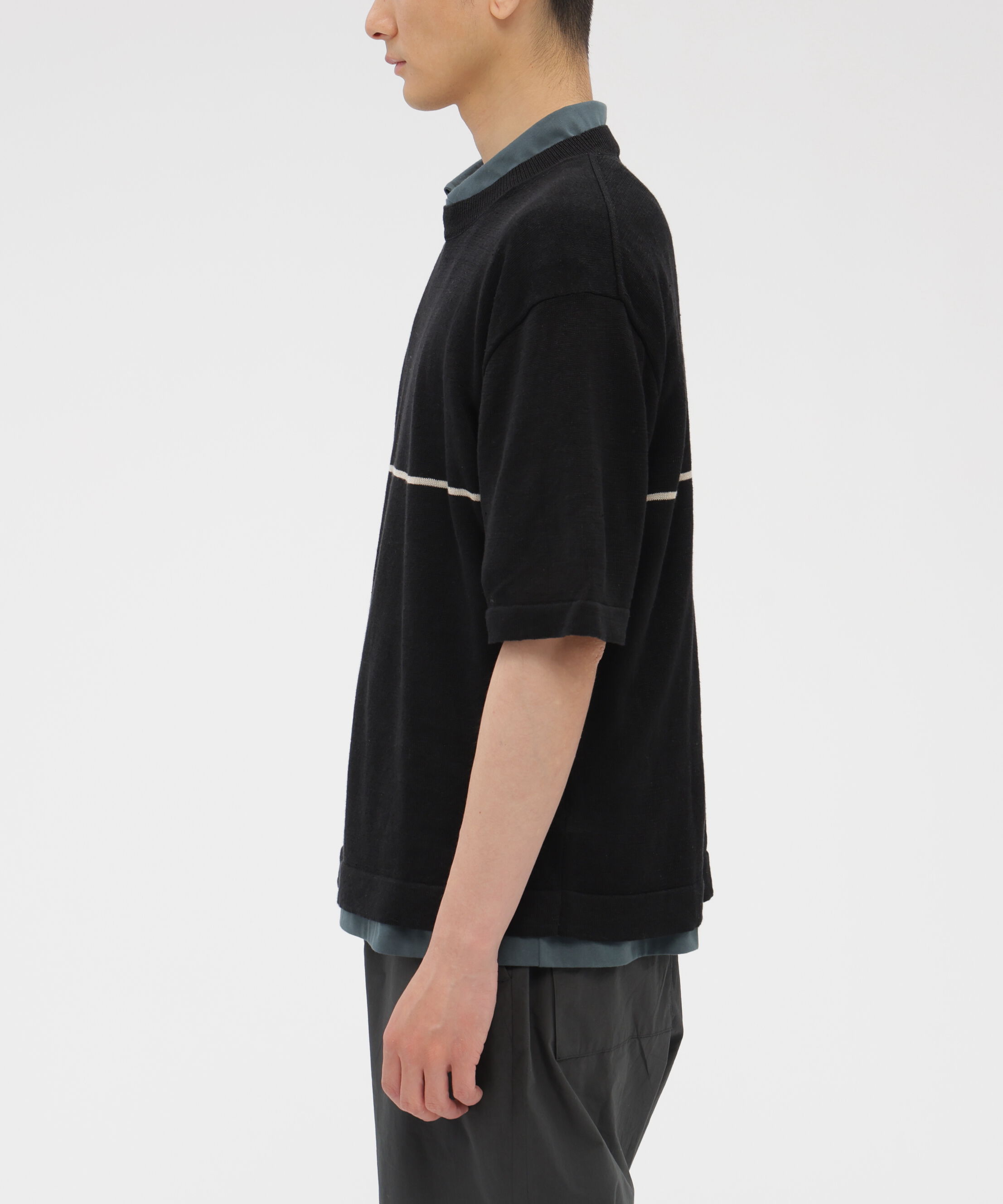 MARGARET HOWELL「LINEN COTTON SINGLE STRIPE KNITWEAR」|ニット・セーター|