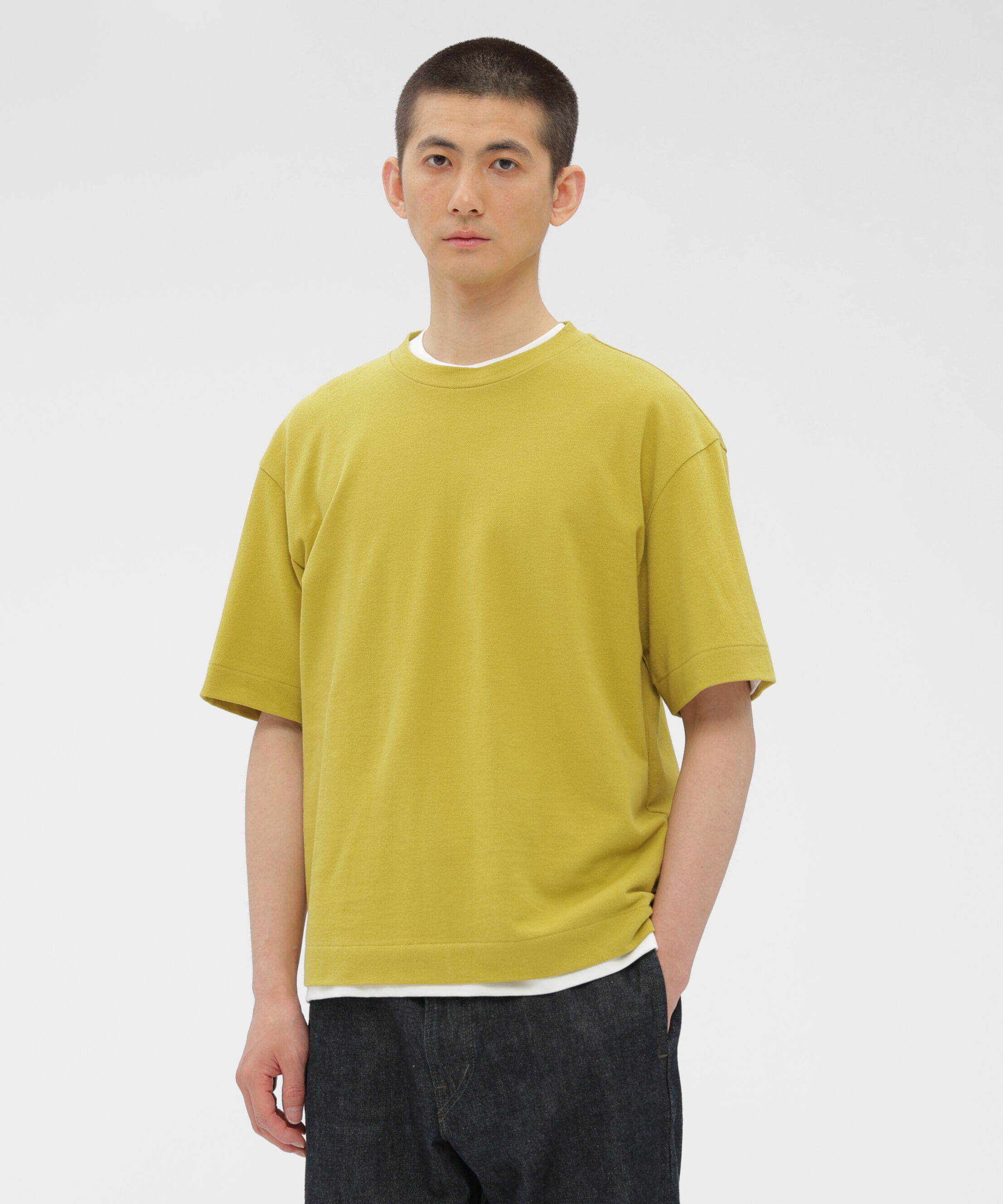 MARGARET HOWELL「COTTON LINEN PIQUE TOP」|Tシャツ・カットソー|MUSTARD3