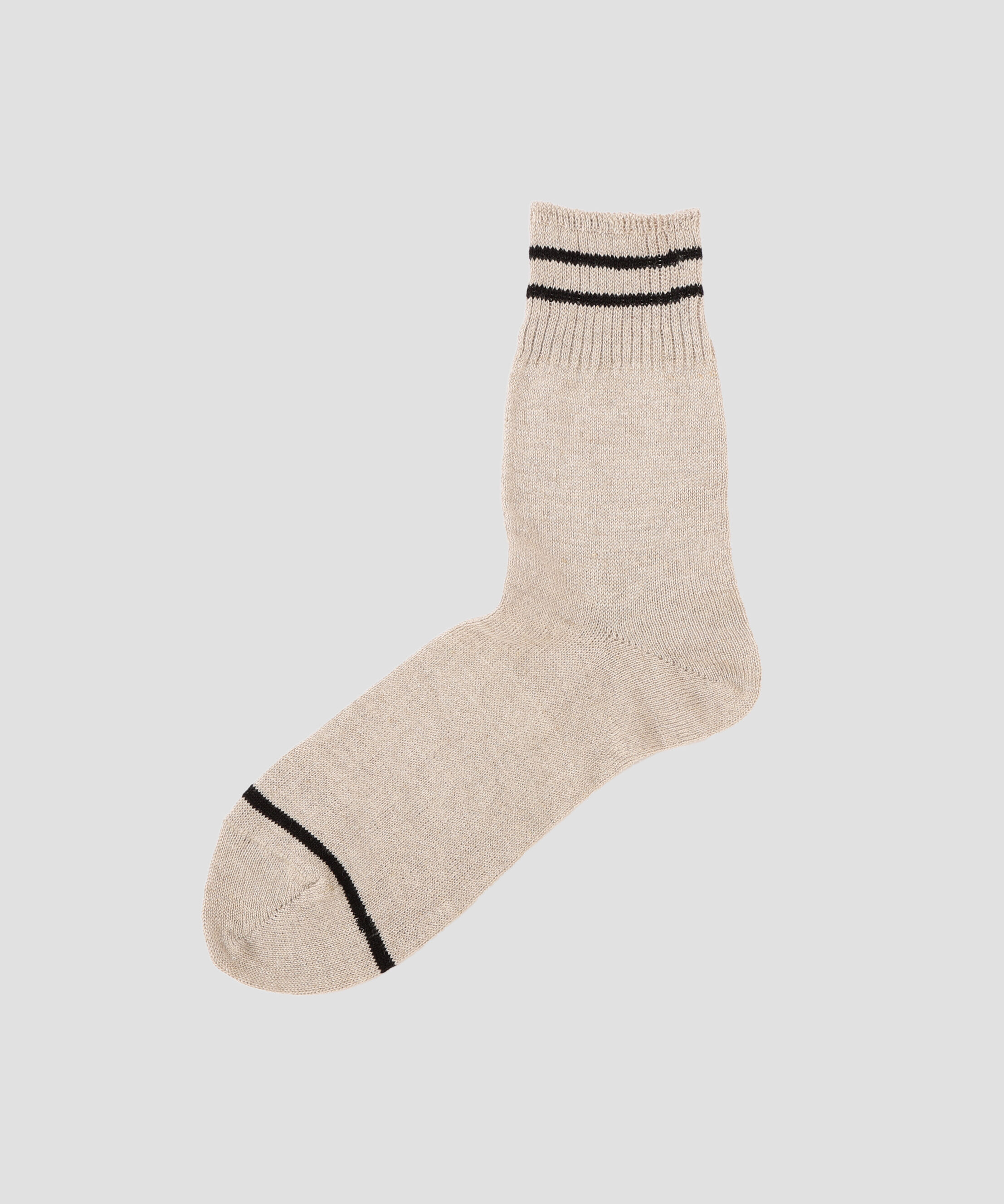 MARGARET HOWELL「LINEN RIB STRIPE SOCKS」|ソックス|NATURAL2