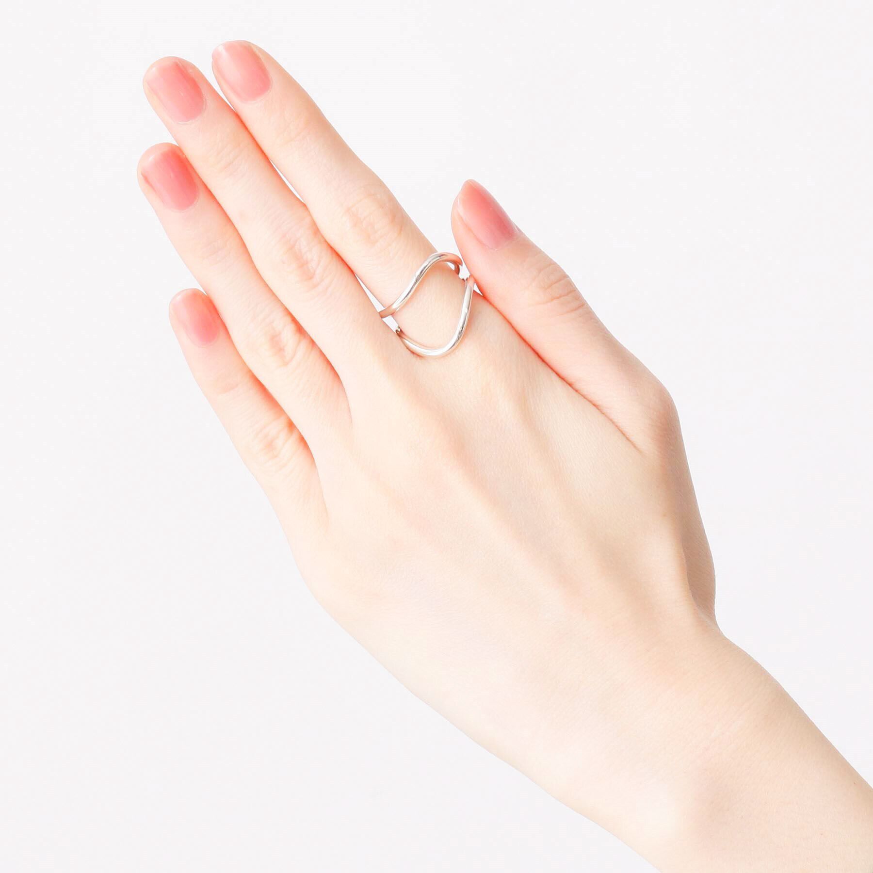 COCOSHNIK「シルバー 2連ライン リング」|リング|
