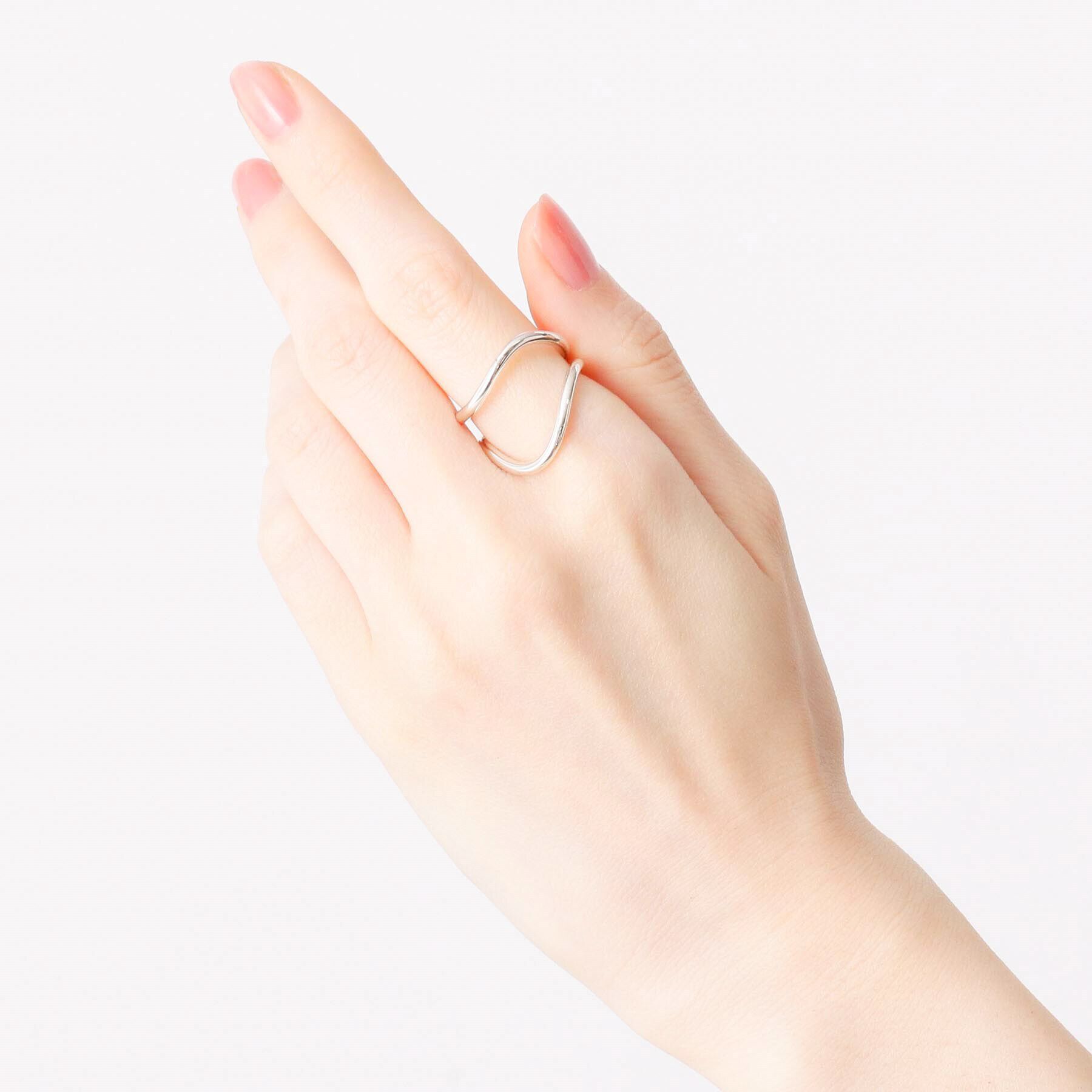 COCOSHNIK「シルバー 2連ライン リング」|リング|
