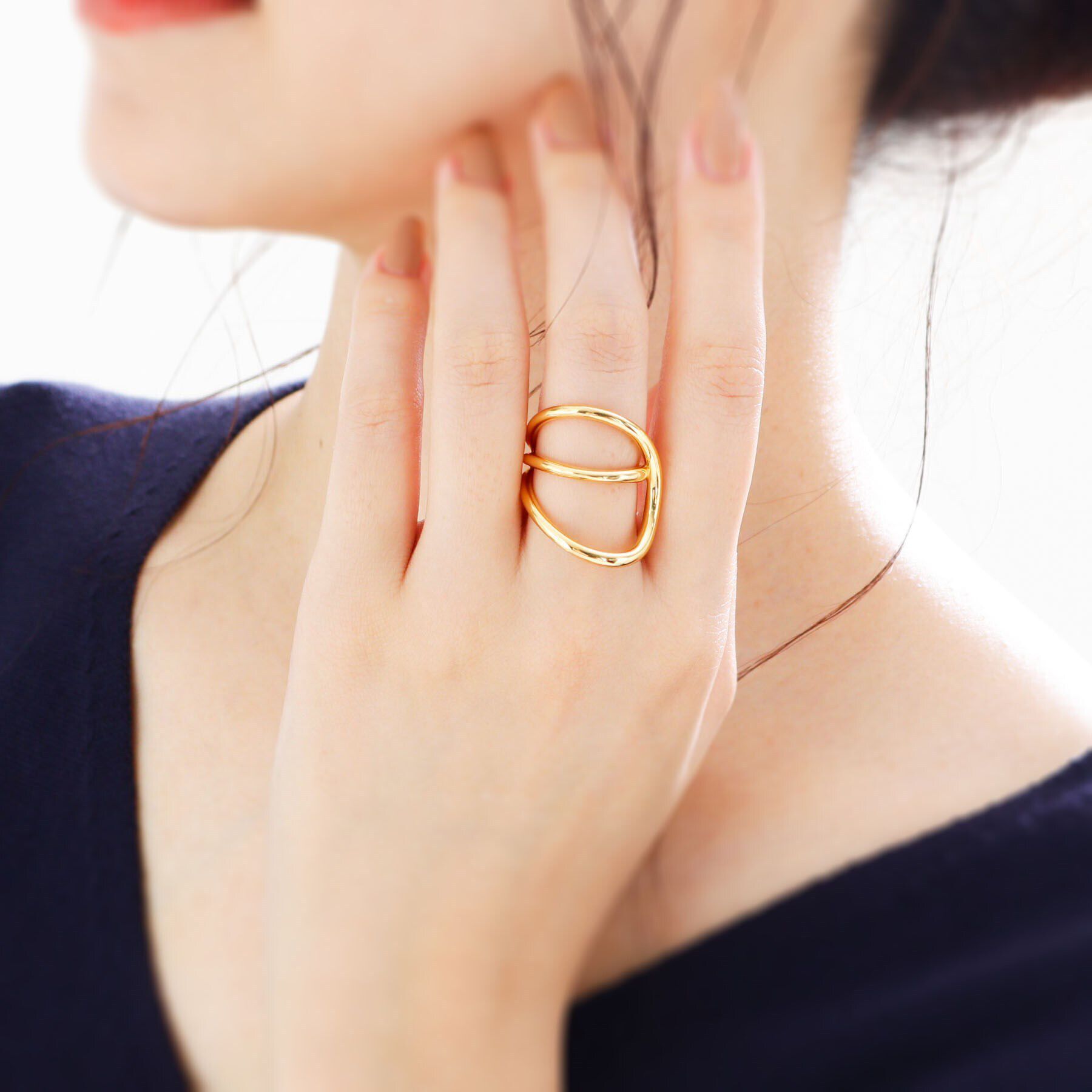 COCOSHNIK ONKITSCH「シルバー リングイヤーカフ ワイドハング GP」|リング|