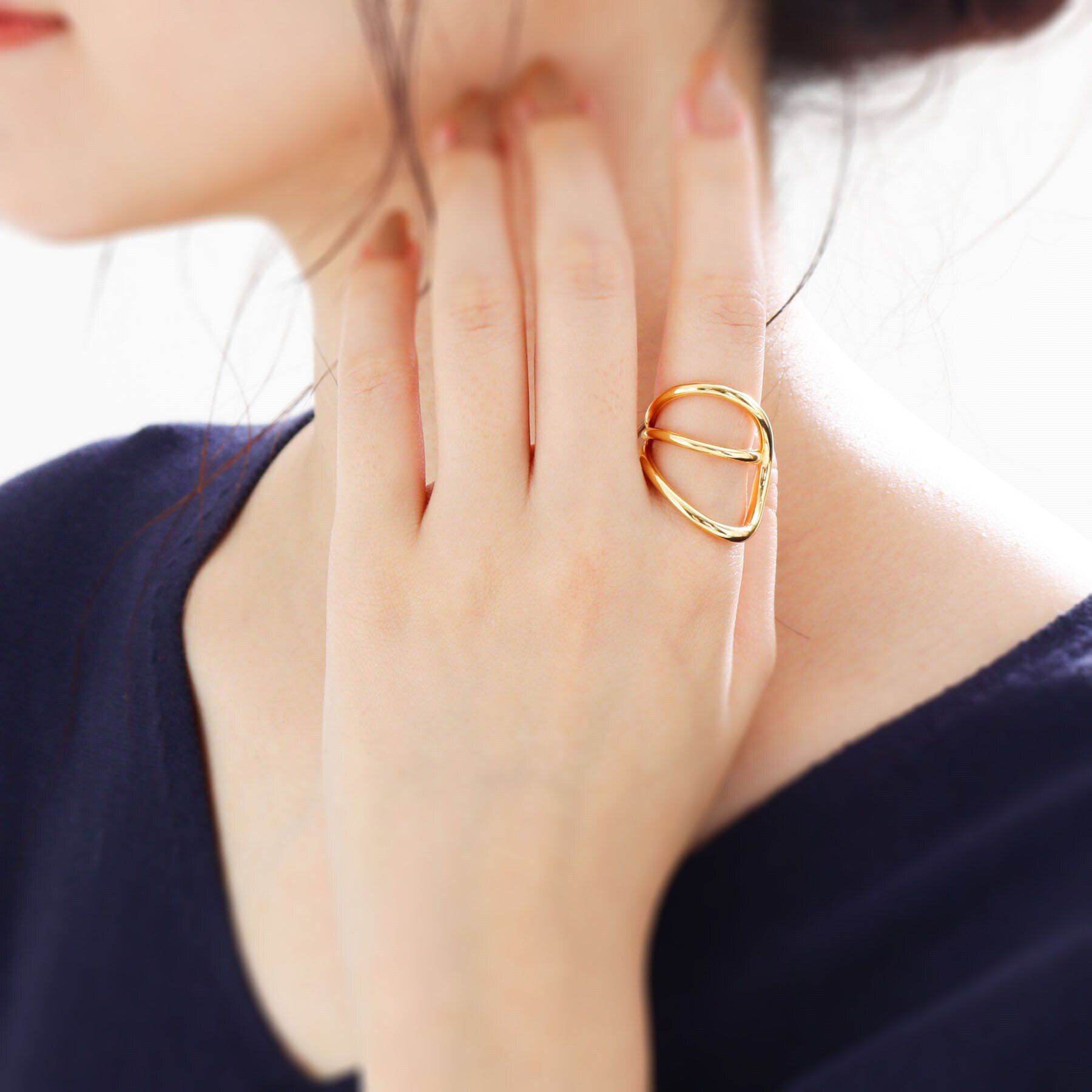 COCOSHNIK ONKITSCH「シルバー リングイヤーカフ ワイドハング GP」|リング|