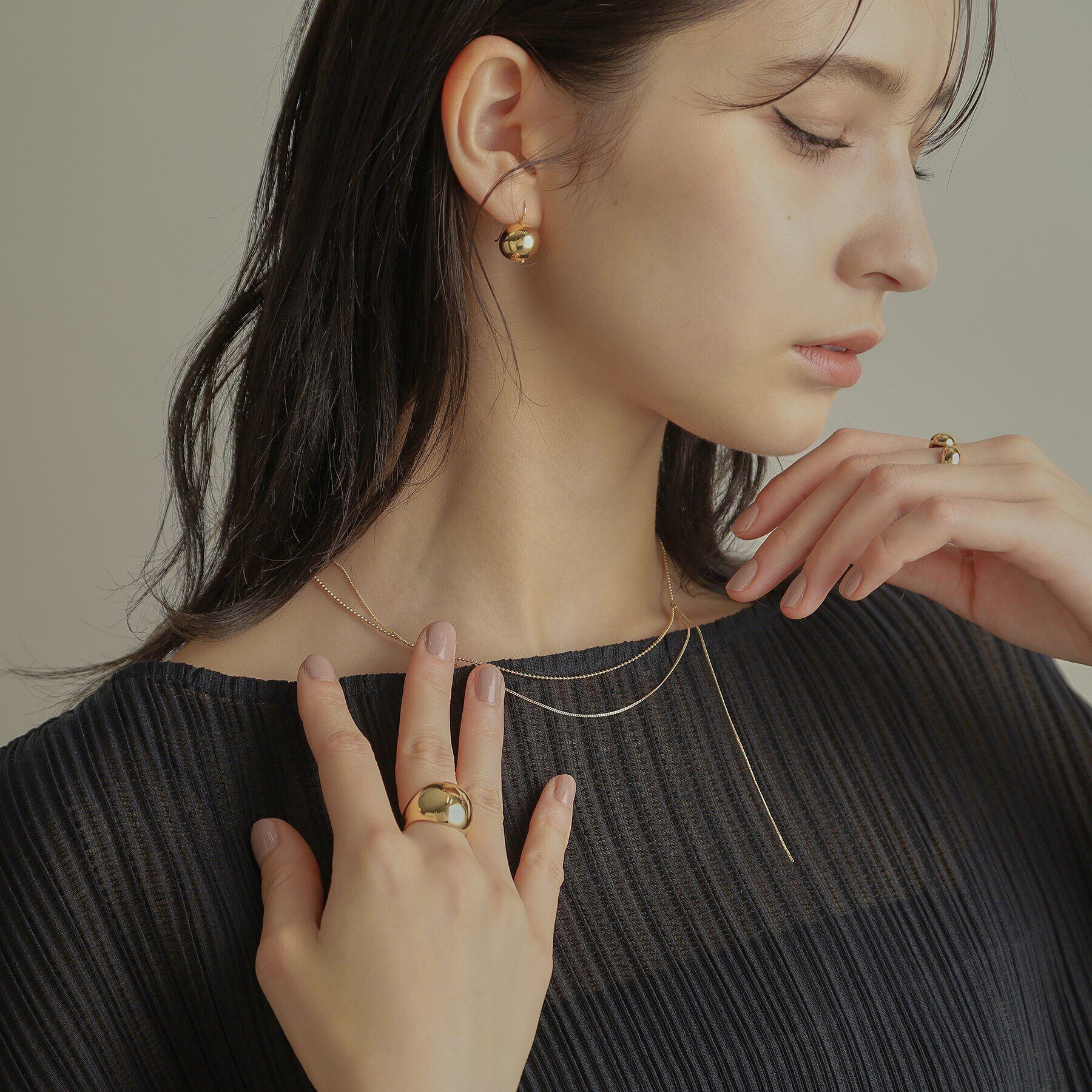 COCOSHNIK「K10プランプシェイプ リング」|リング|