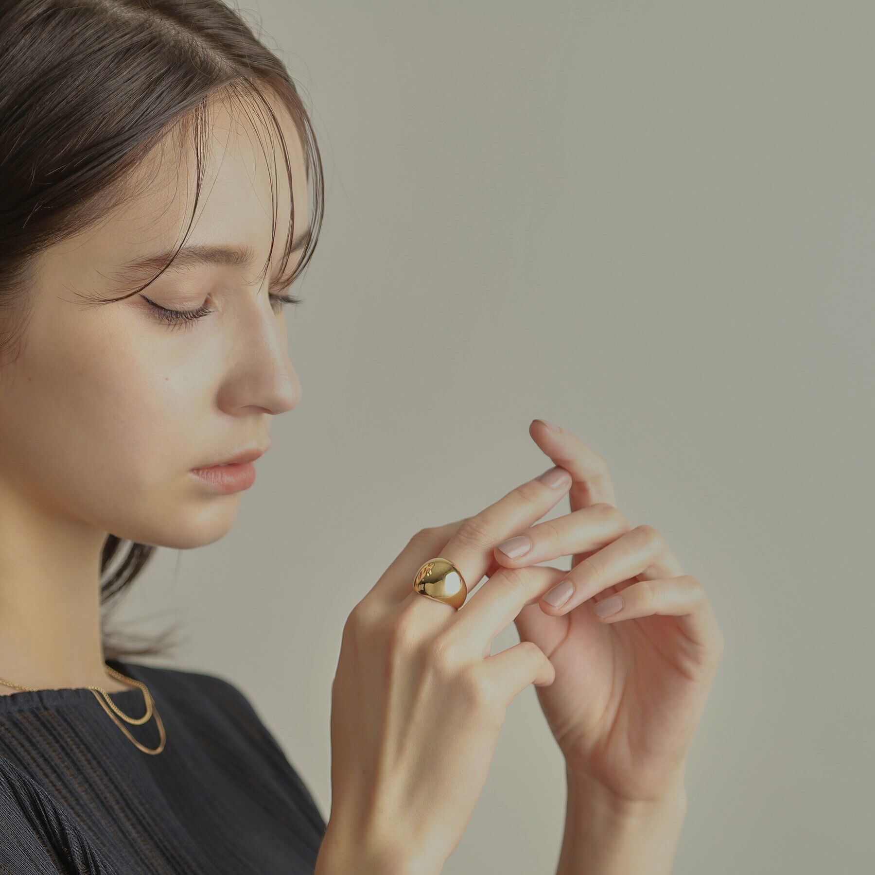 COCOSHNIK「K10プランプシェイプ リング」|リング|