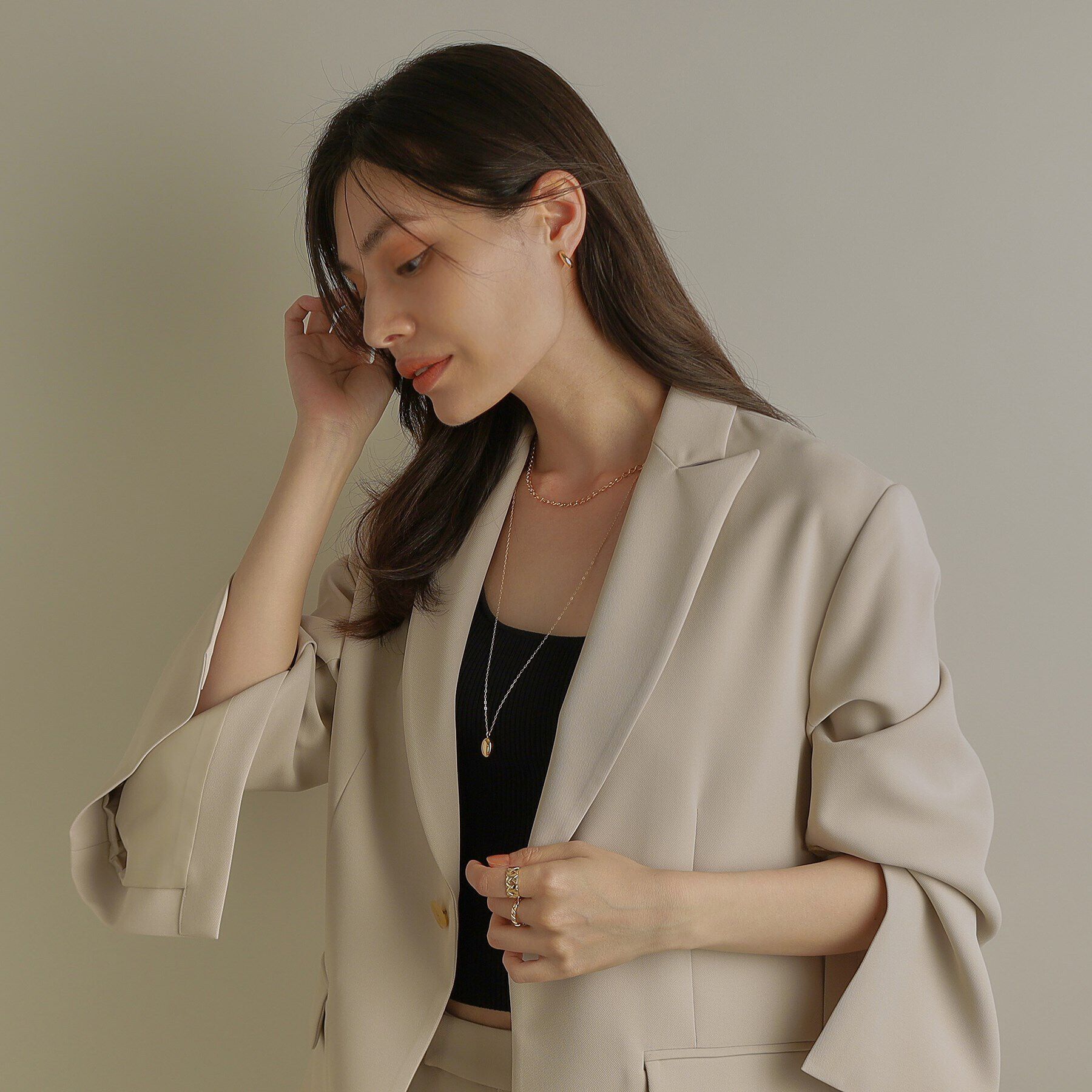 COCOSHNIK「K10中空ボリューム フープピアス小」|ピアス|