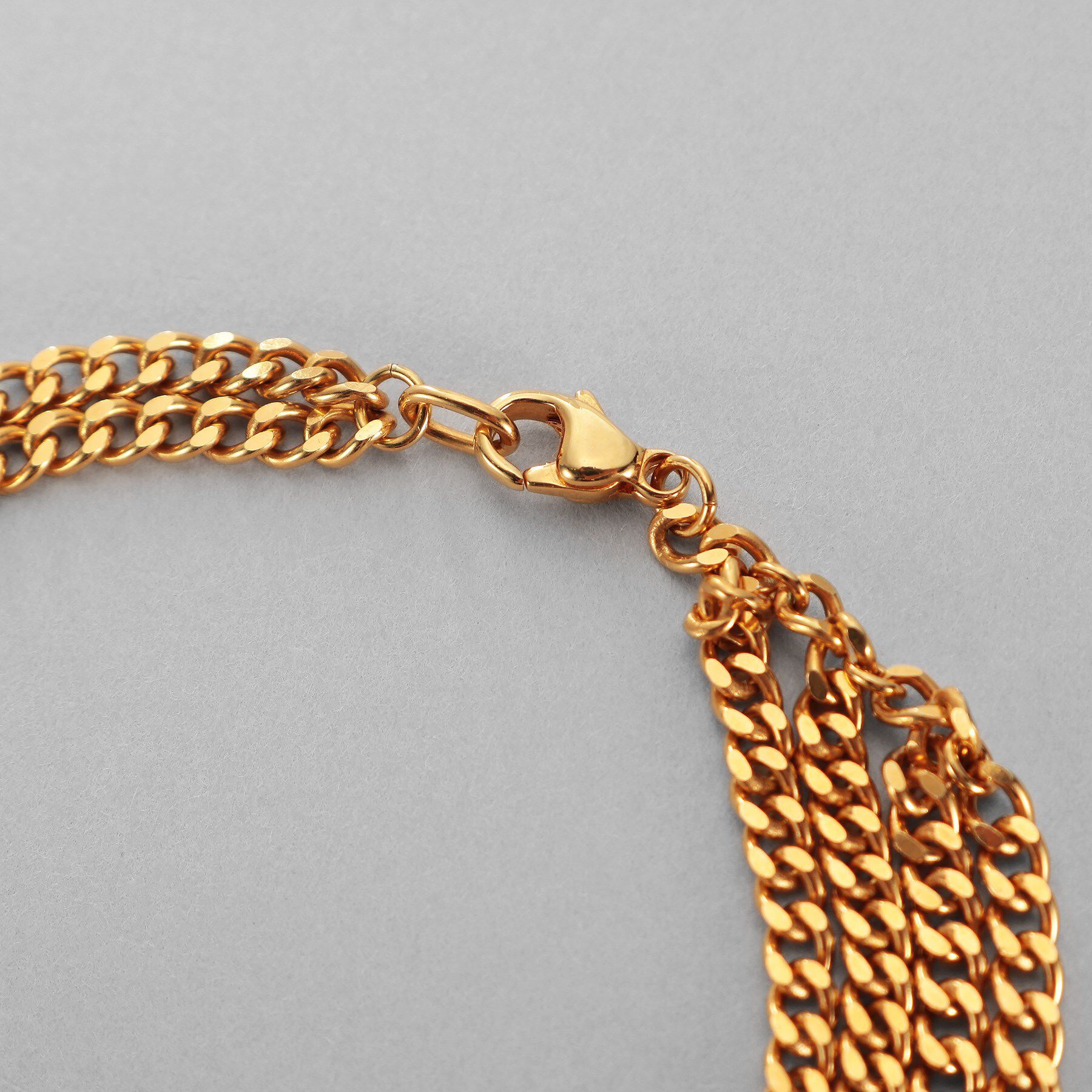 COCOSHNIK ONKITSCH「シルバー カーブチェーンアシンメトリードレープブレスレット GP」|ブレスレット・バングル|