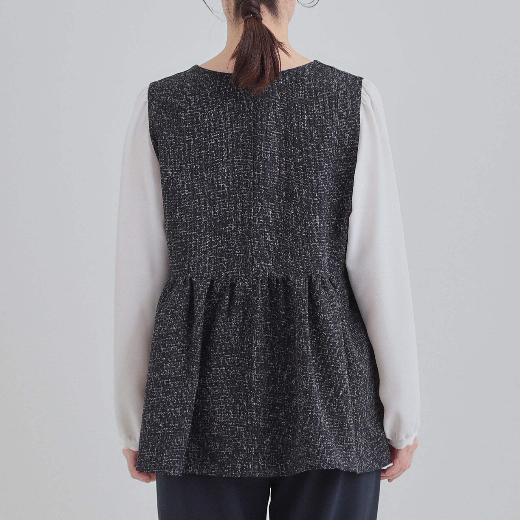 SHOO･LA･RUE「【洗濯機可】時短できちんと見えが叶う フェイクレイヤードブラウス」|シャツ・ブラウス|