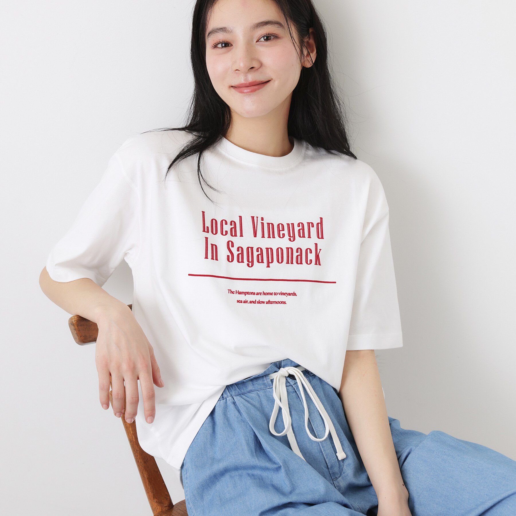 Dessin「【洗える】オーガニックコットンロゴTシャツ」|Tシャツ・カットソー|ホワイト(601)