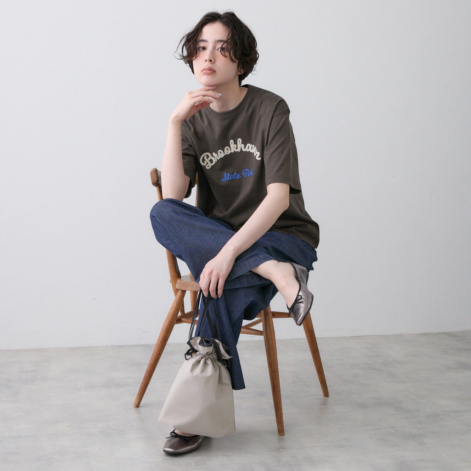 Dessin「【洗える】オーガニックコットンロゴTシャツ」|Tシャツ・カットソー|