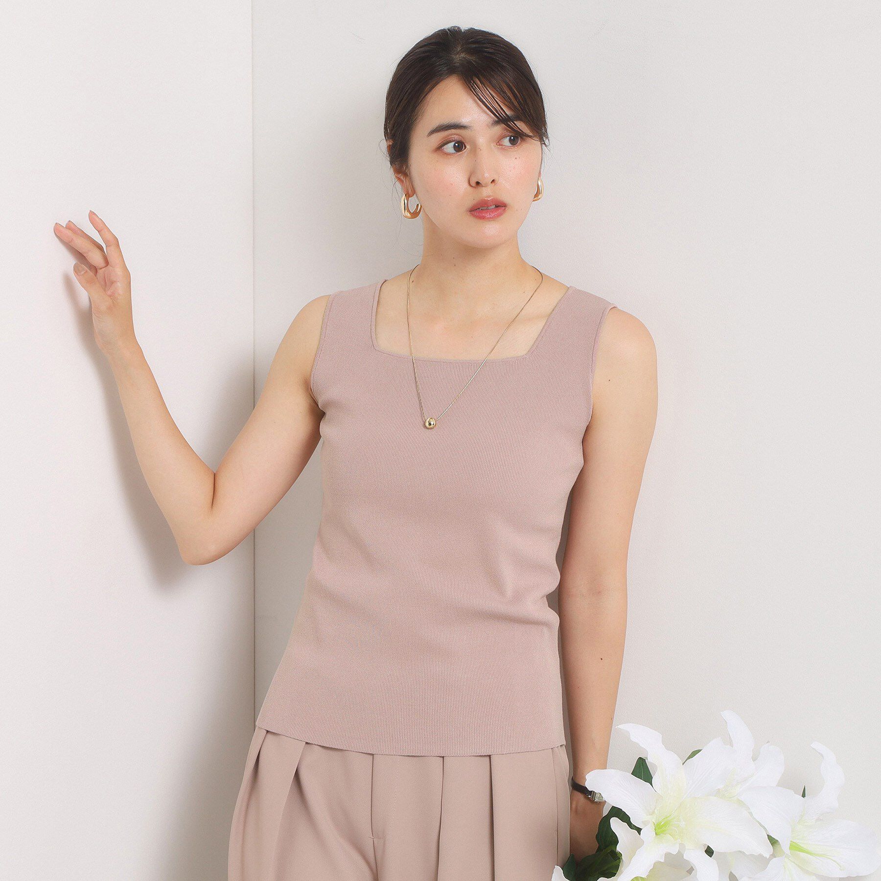 ITS&rsquo;DEMO「【手洗い可】ニットスクエアタンク」|キャミソール|