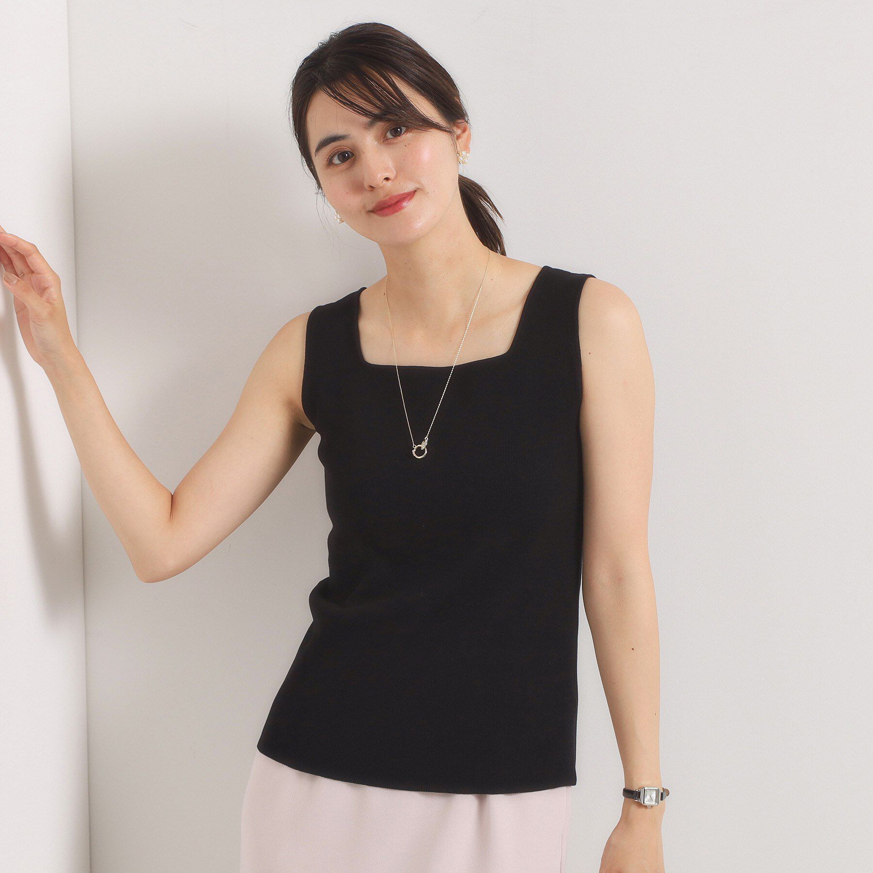 ITS&rsquo;DEMO「【手洗い可】ニットスクエアタンク」|キャミソール|