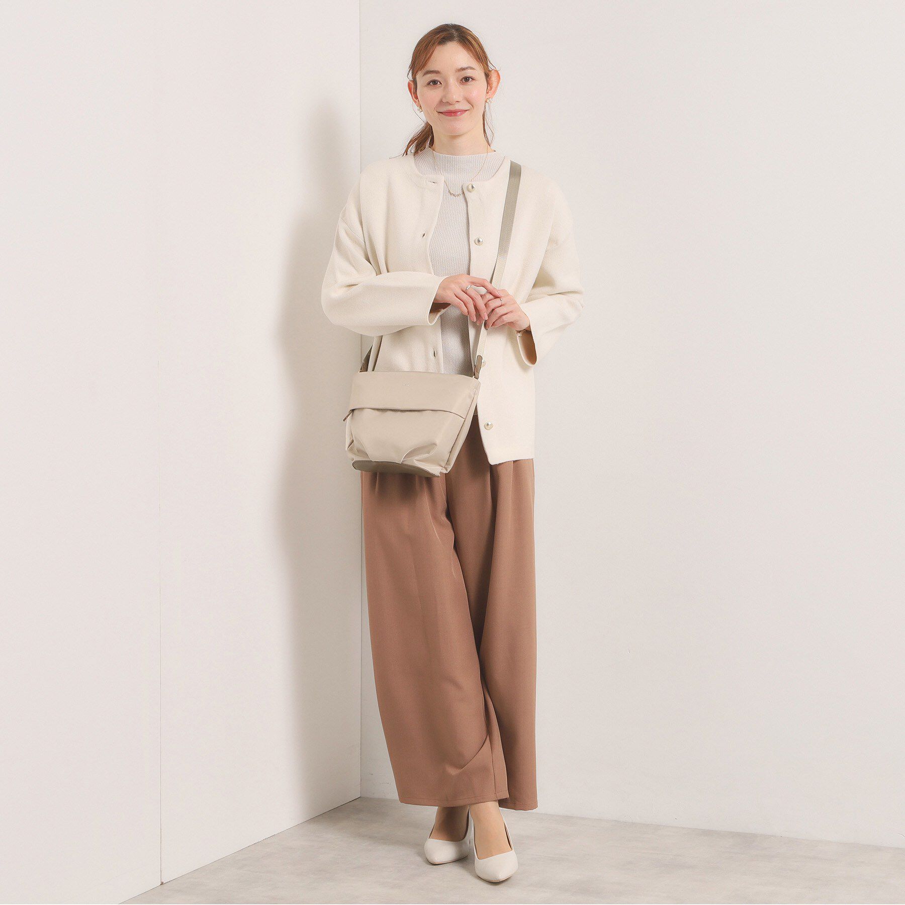 ITS&rsquo;DEMO「【収納アドバイザー監修】合皮コンビショルダー」|ショルダー・メッセンジャー|