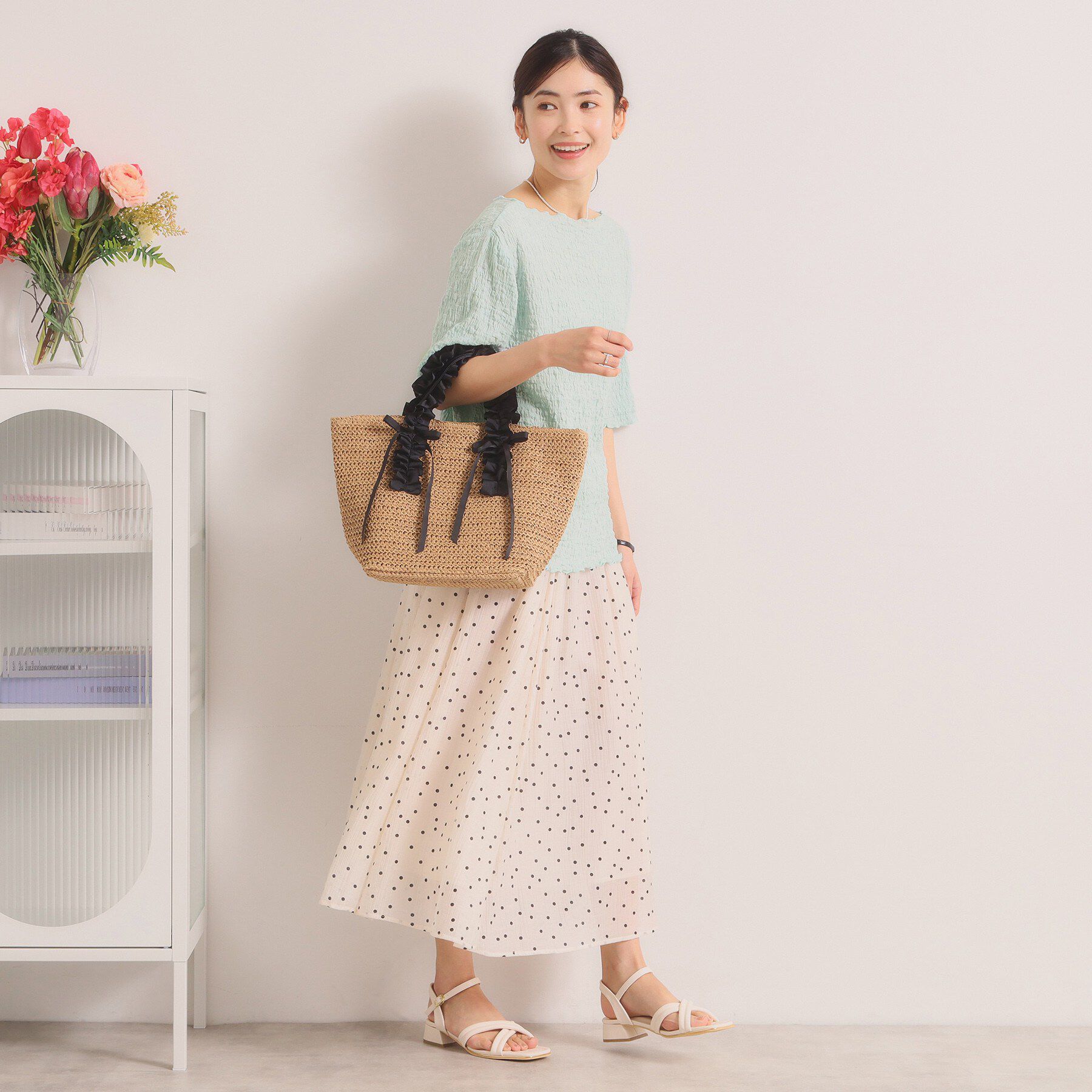 ITS&rsquo;DEMO「【手洗い可】シャーリング5分袖プルオーバー」|Tシャツ・カットソー|