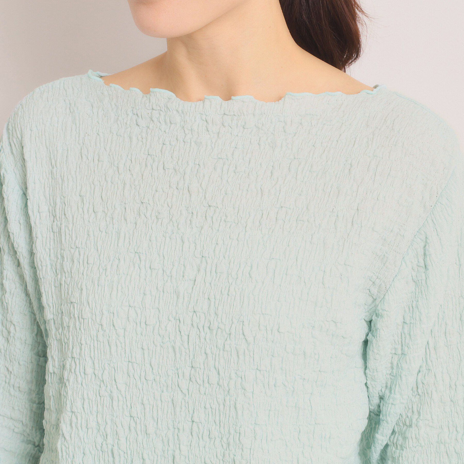 ITS&rsquo;DEMO「【手洗い可】シャーリング5分袖プルオーバー」|Tシャツ・カットソー|