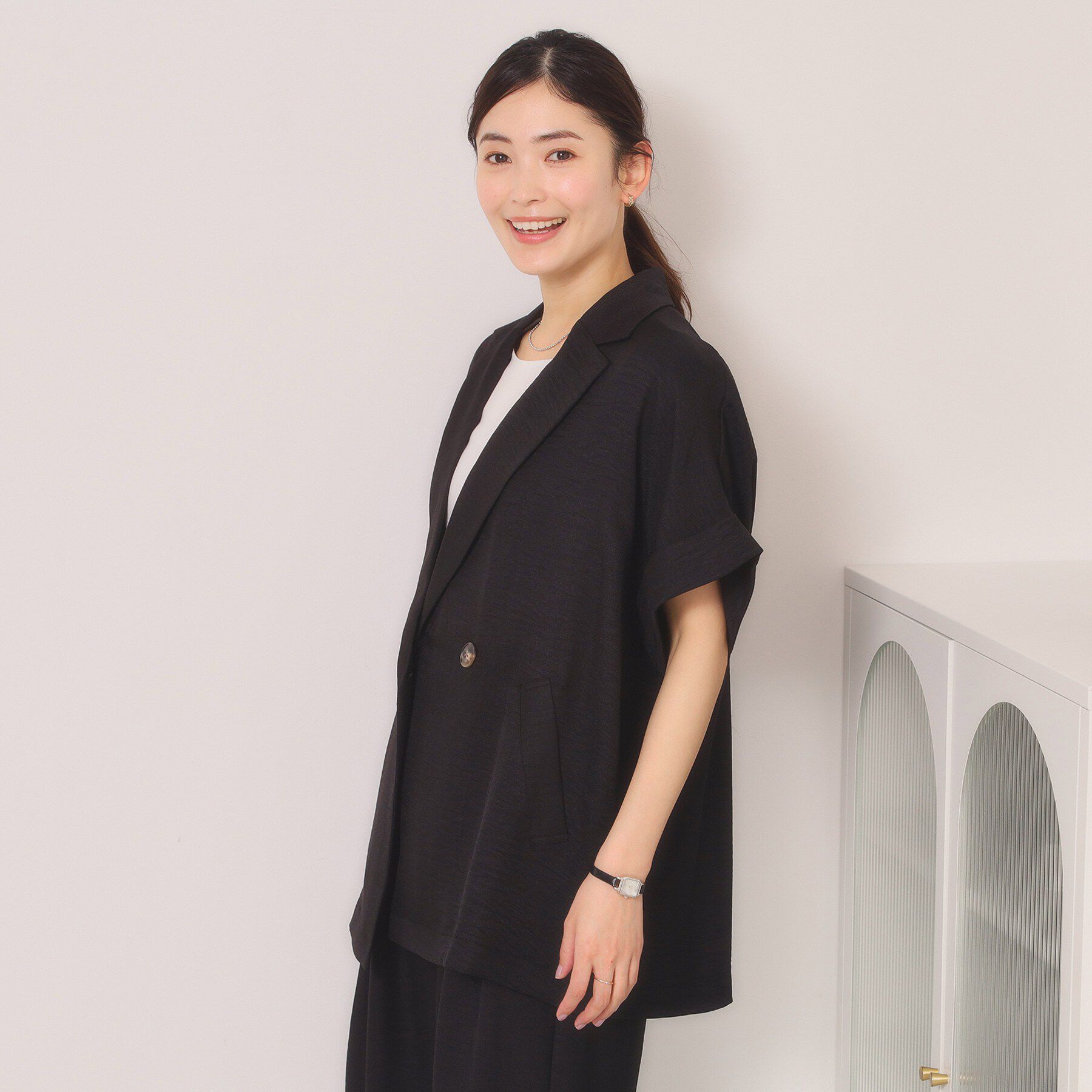 ITS&rsquo;DEMO「【UVケア／接触冷感／吸水速乾／洗濯機OK】柔らかリネンライクジャケット」|テーラードジャケット|