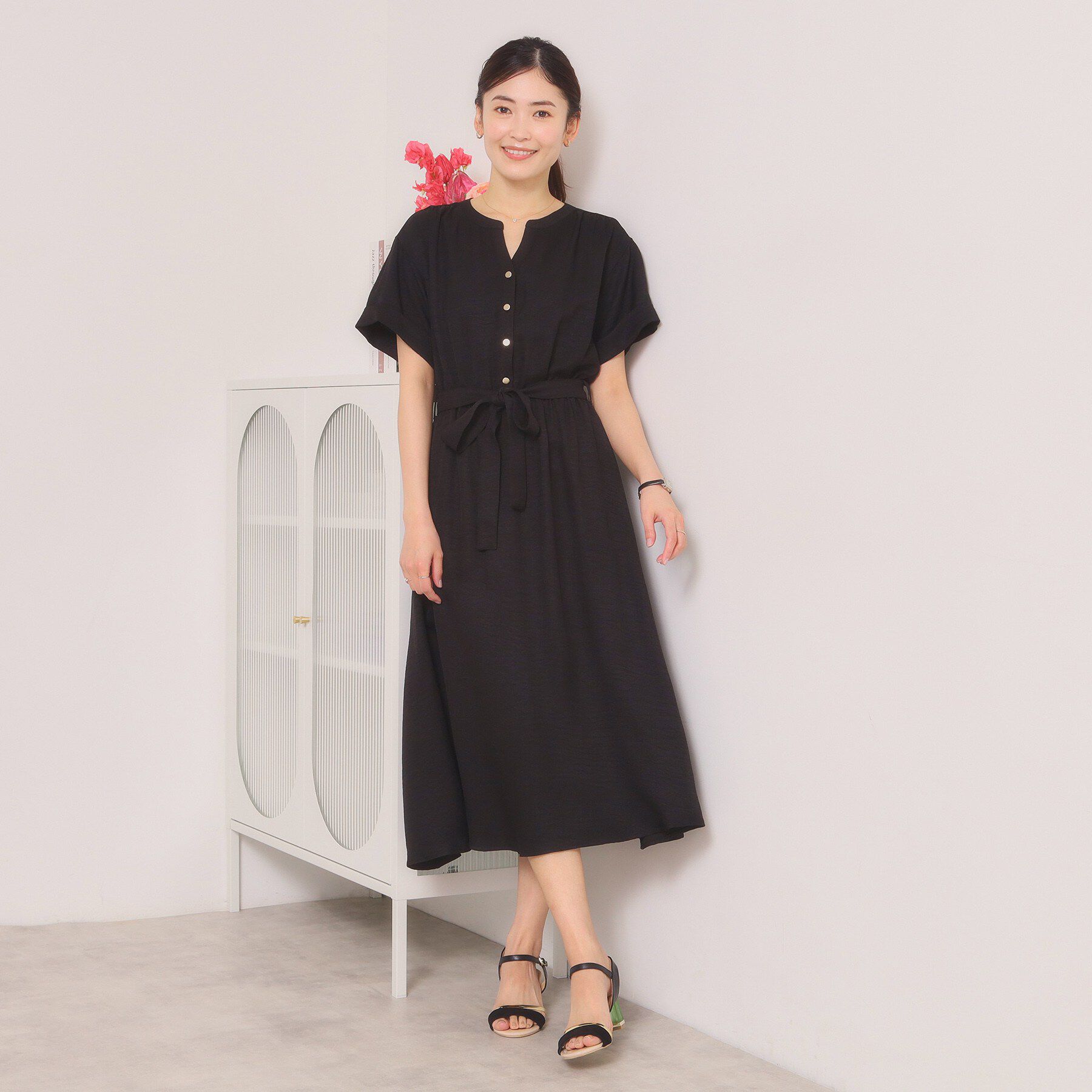 ITS&rsquo;DEMO「【UVケア／イージーケア／洗濯機OK】柔らかリネンライクワンピース」|ワンピース|