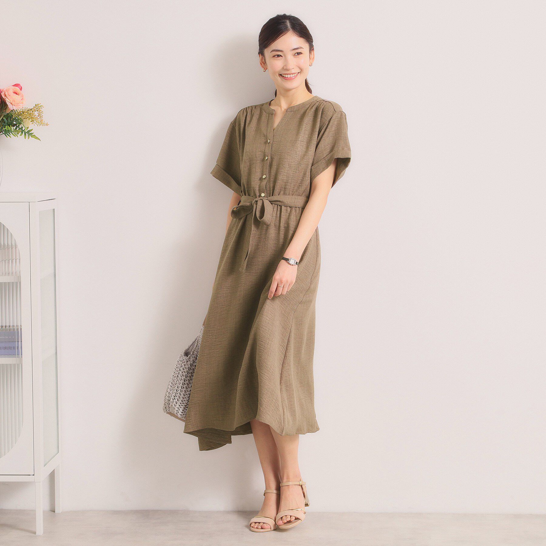 ITS&rsquo;DEMO「【UVケア／イージーケア／洗濯機OK】柔らかリネンライクワンピース」|ワンピース|