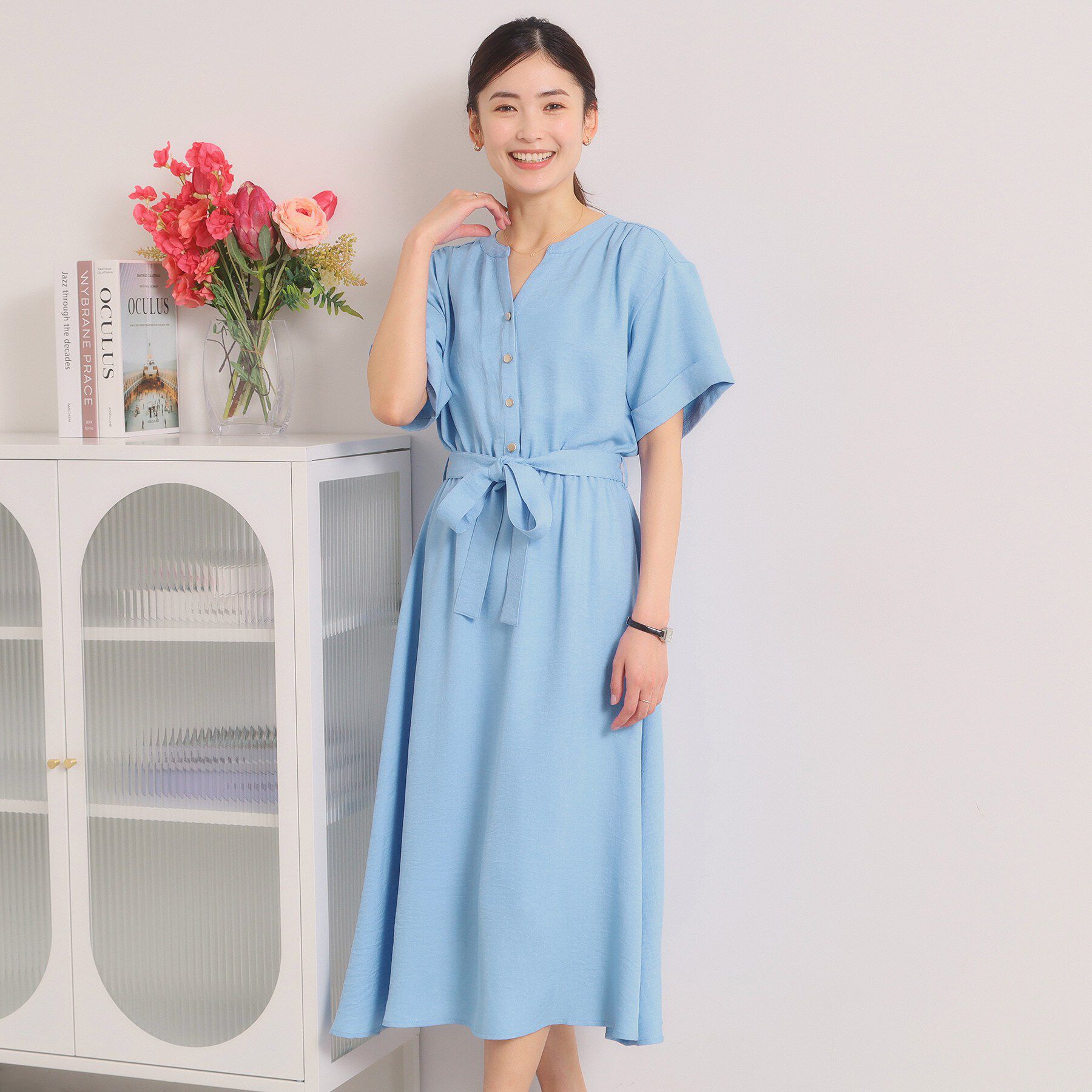 ITS&rsquo;DEMO「【UVケア／イージーケア／洗濯機OK】柔らかリネンライクワンピース」|ワンピース|