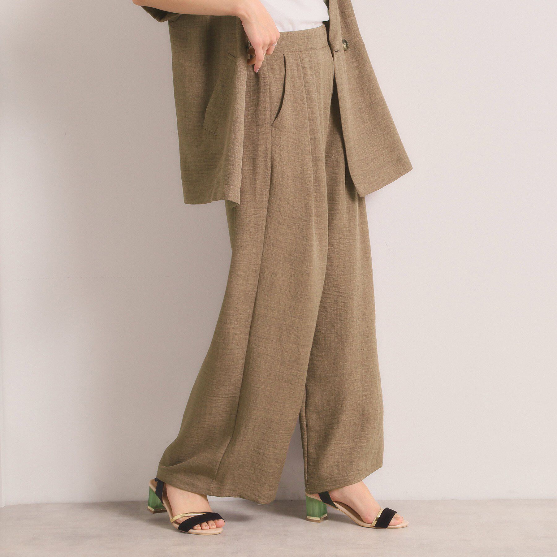 ITS&rsquo;DEMO「【UVケア／洗濯機OK／イージーケア】柔らかリネンライクワイドパンツ」|その他|