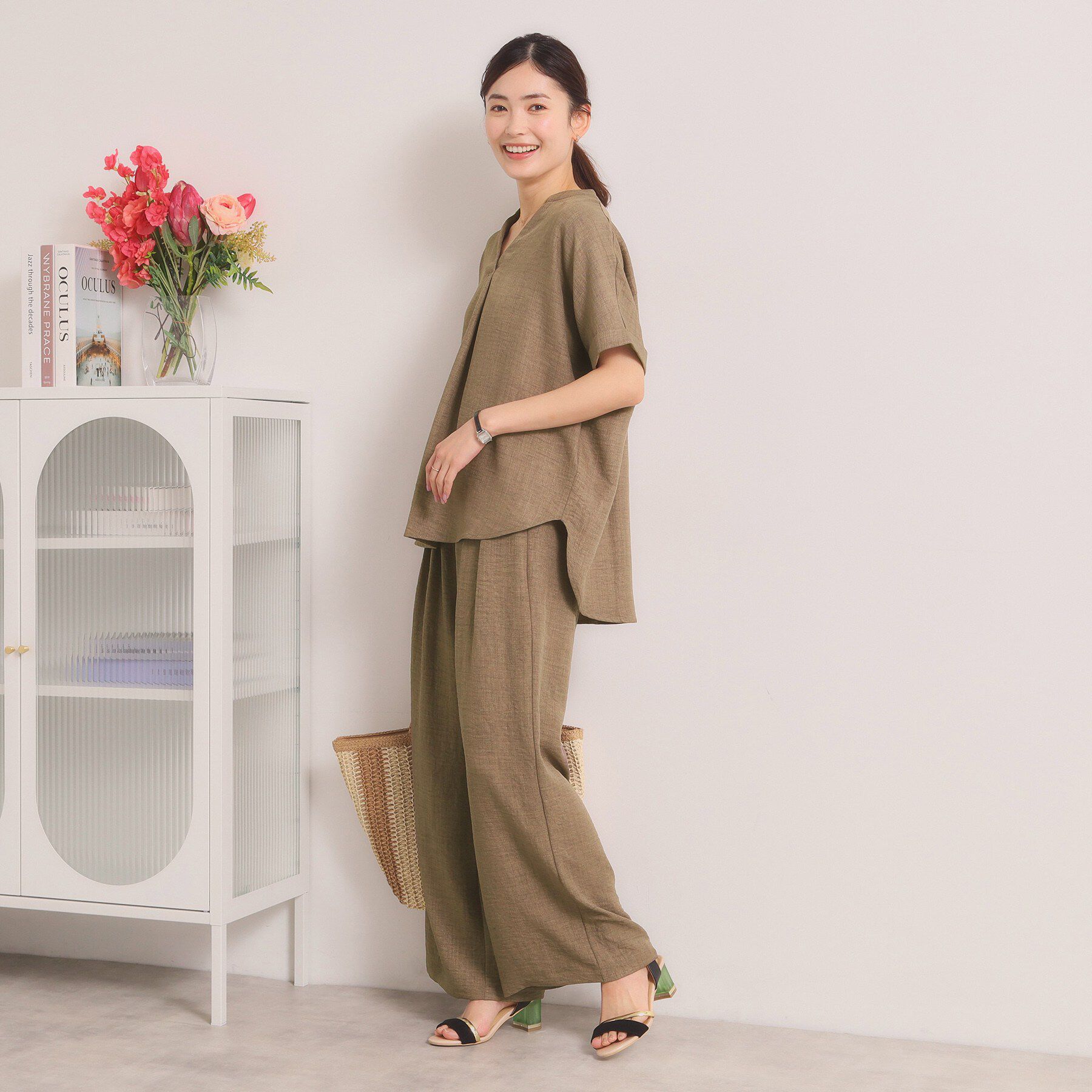 ITS&rsquo;DEMO「【UVケア／洗濯機OK／イージーケア】柔らかリネンライクワイドパンツ」|その他|