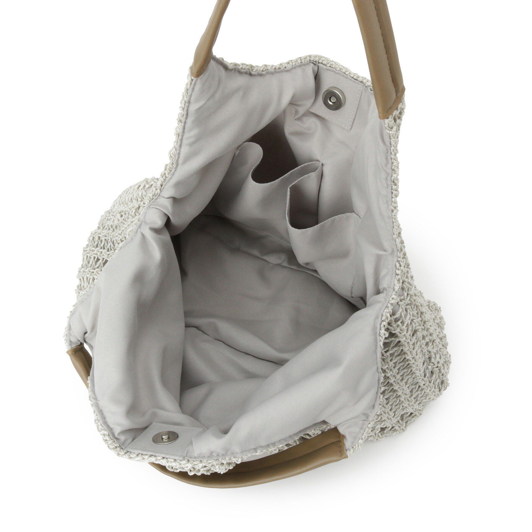 ITS&rsquo;DEMO「雑材コード編みラウンドトート」|トートバッグ|