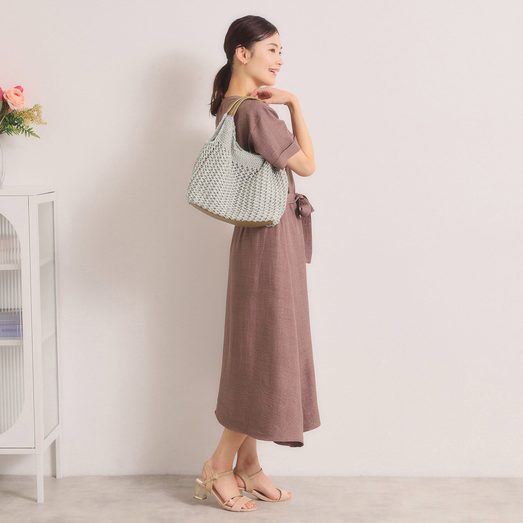 ITS&rsquo;DEMO「雑材コード編みラウンドトート」|トートバッグ|