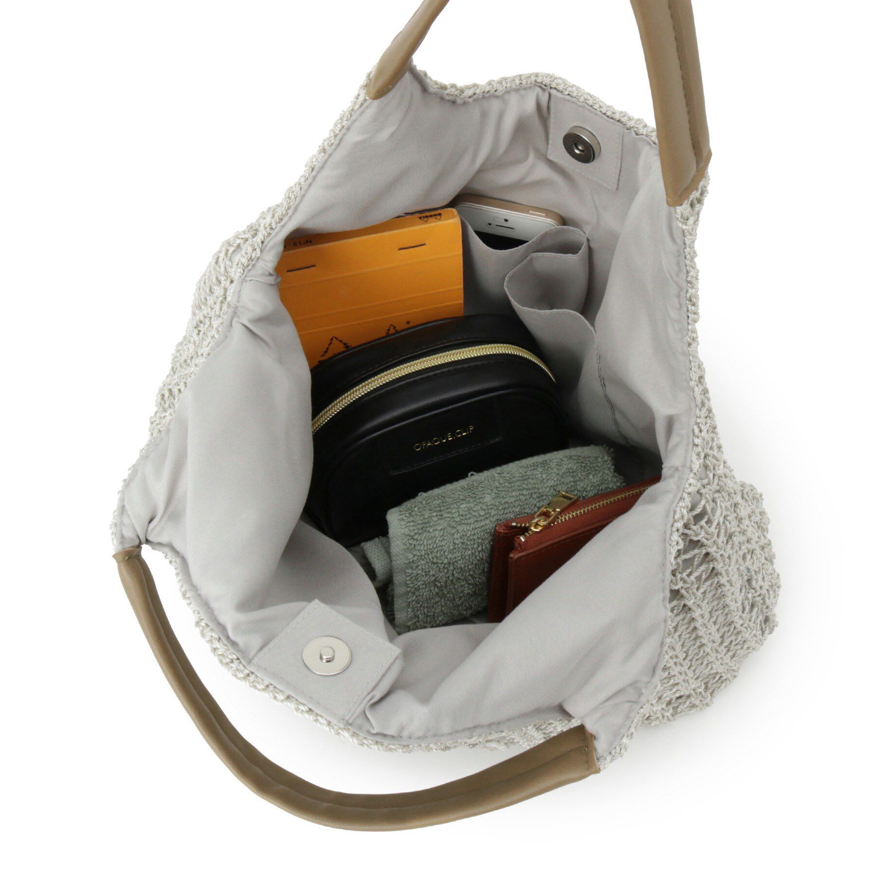 ITS&rsquo;DEMO「雑材コード編みラウンドトート」|トートバッグ|