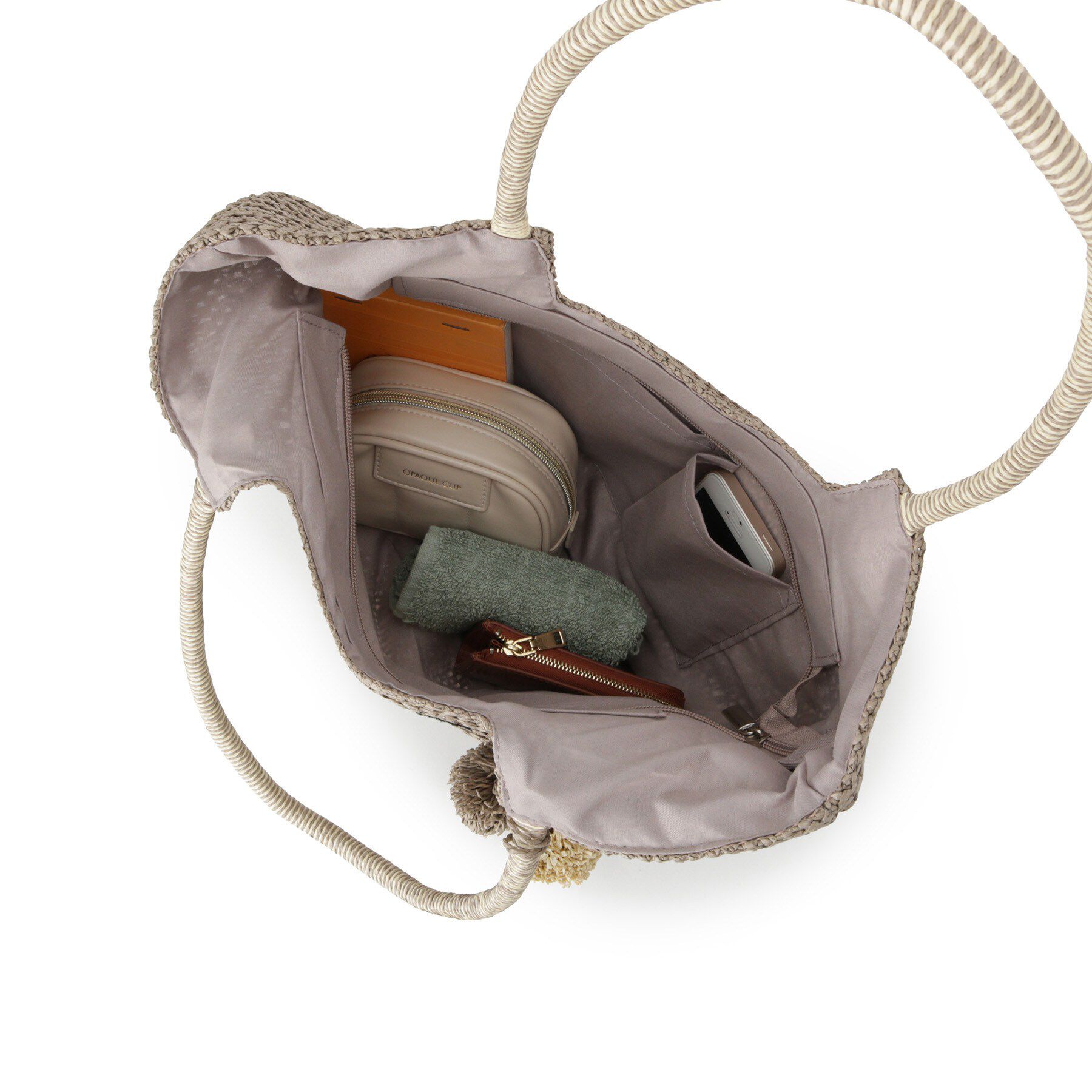 ITS&rsquo;DEMO「雑材ロゴ刺繍チャーム付きトート」|トートバッグ|