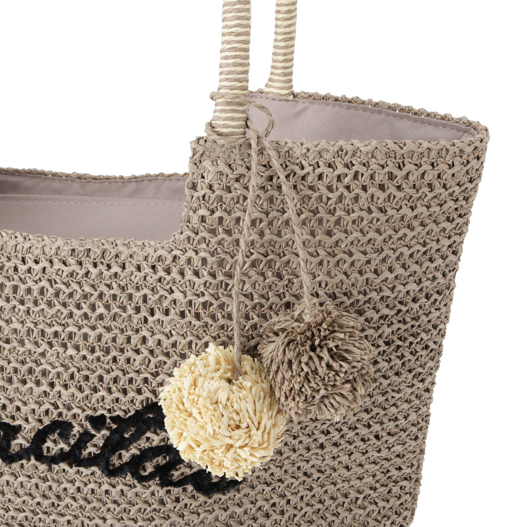 ITS&rsquo;DEMO「雑材ロゴ刺繍チャーム付きトート」|トートバッグ|