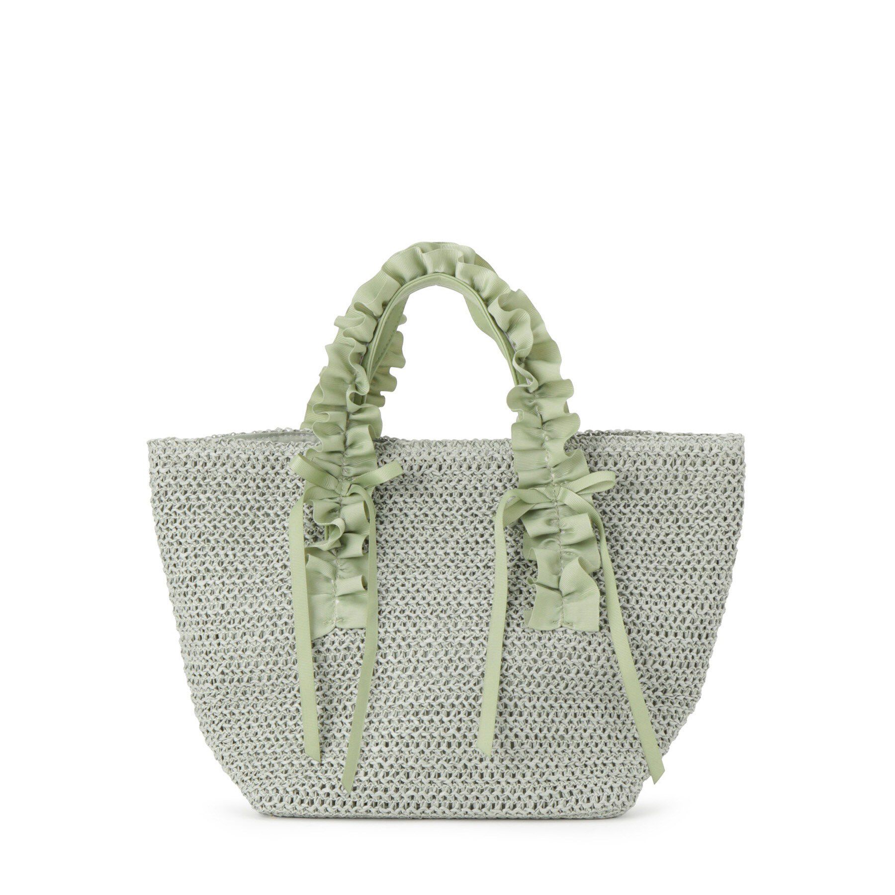 ITS&rsquo;DEMO「雑材フリルハンドルトート」|トートバッグ|