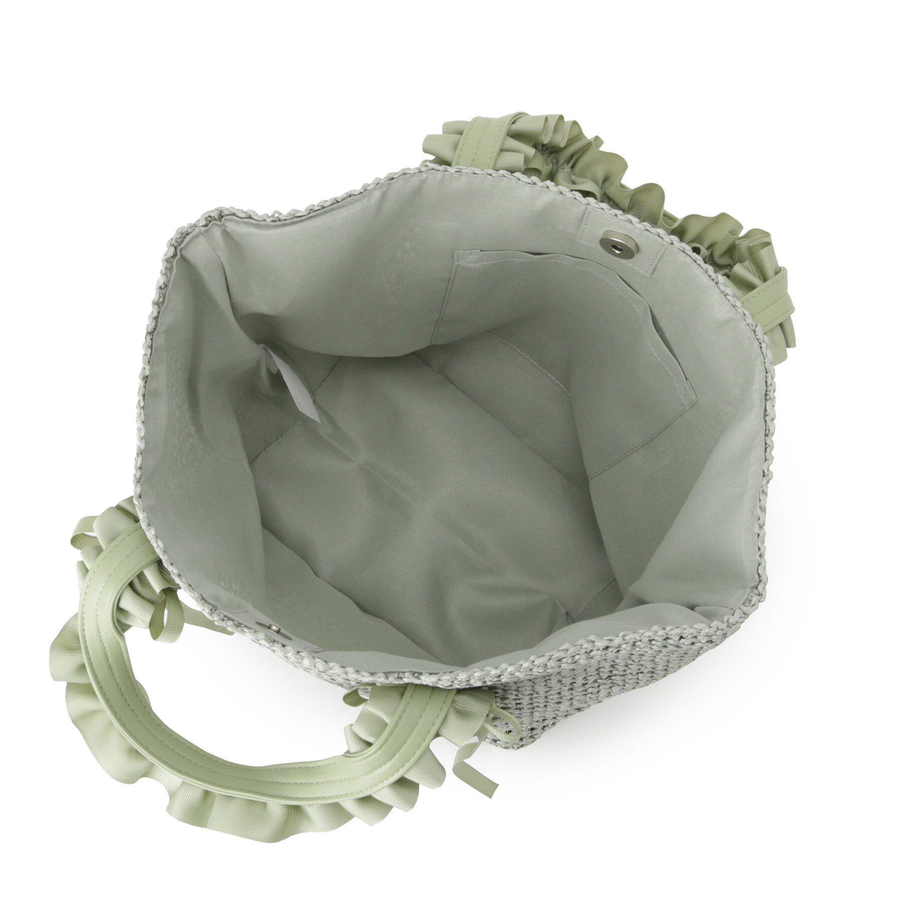 ITS&rsquo;DEMO「雑材フリルハンドルトート」|トートバッグ|