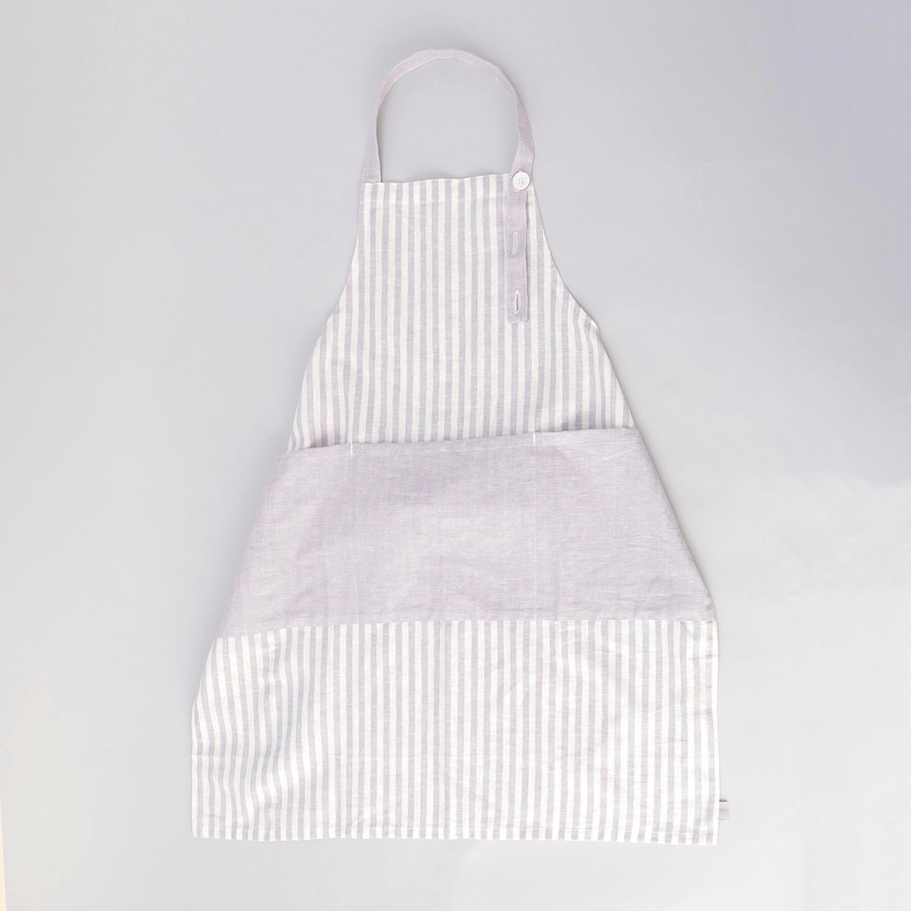 212 KITCHEN STORE「ブロックストライプ リネンコットン キッズエプロン・三角巾セット LPU ＜212Kオリジナル ＞」|食器・キッチングッズ|