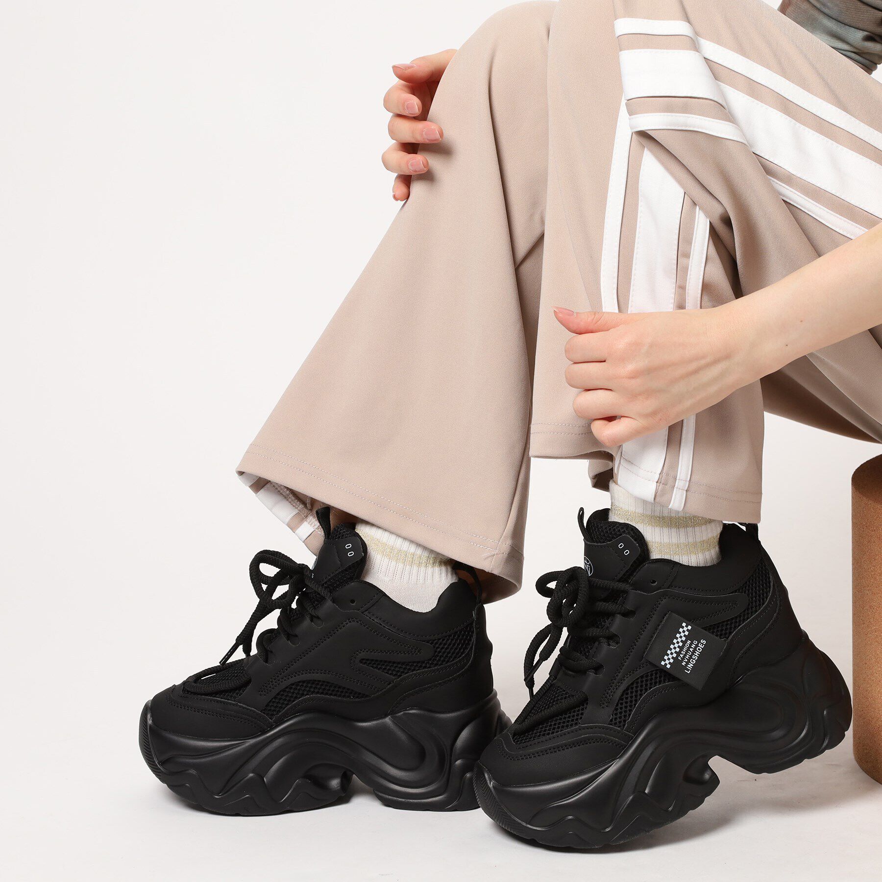 csT&P「厚底ワンポイントインヒールデザインスニーカー」|スニーカー|