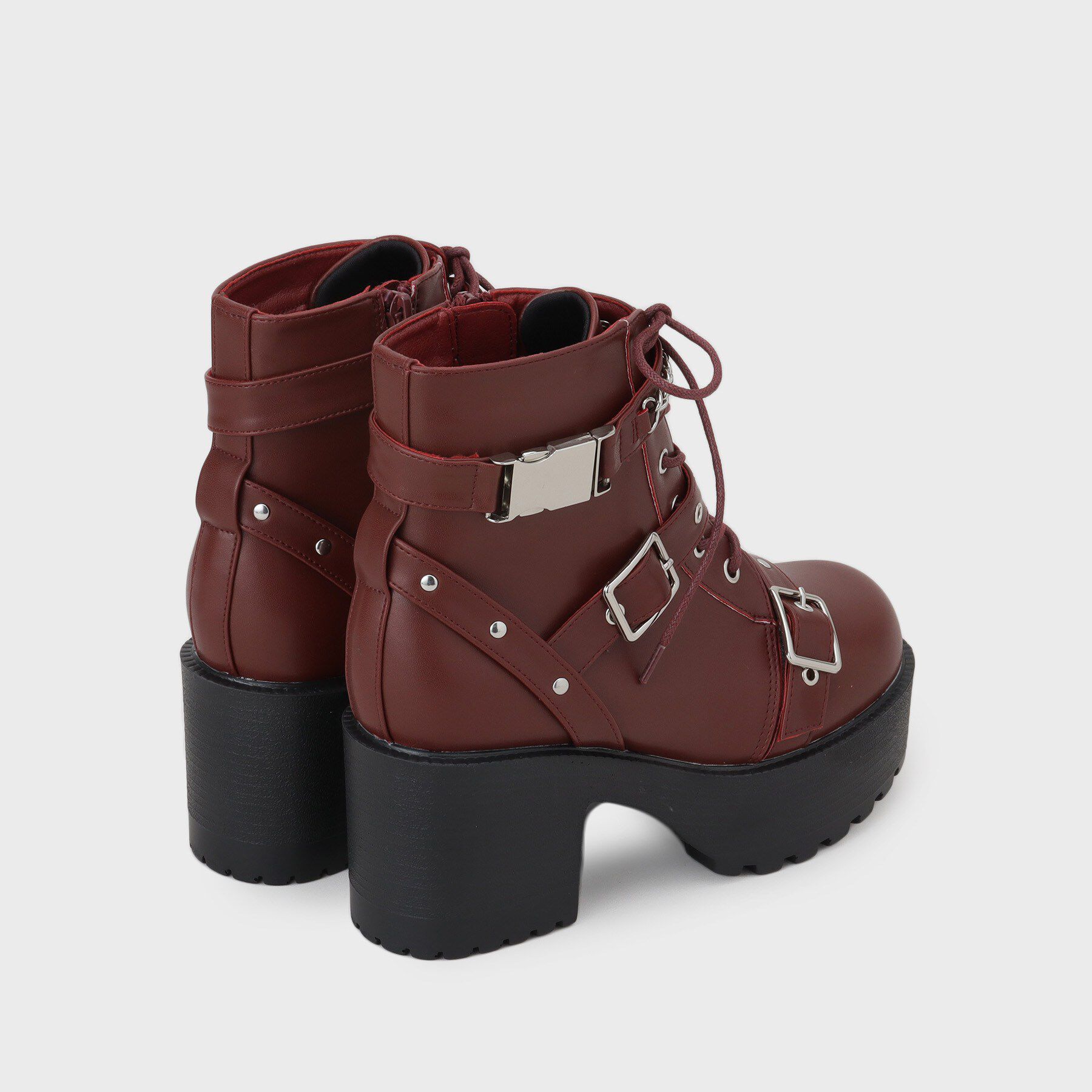 csT&P「厚底ベルト付きブーツ」|ショートブーツ|