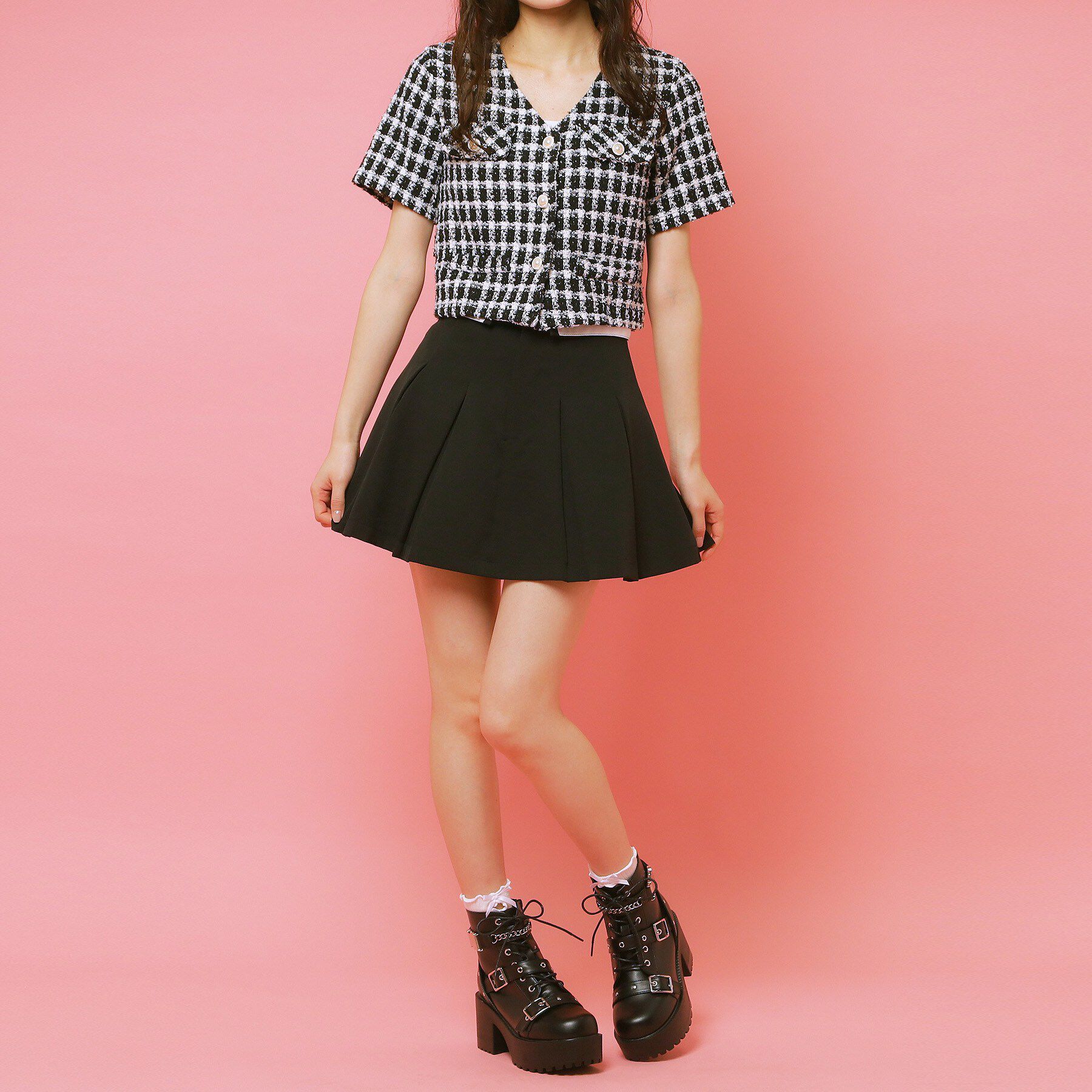 csT&P「厚底ベルト付きブーツ」|ショートブーツ|