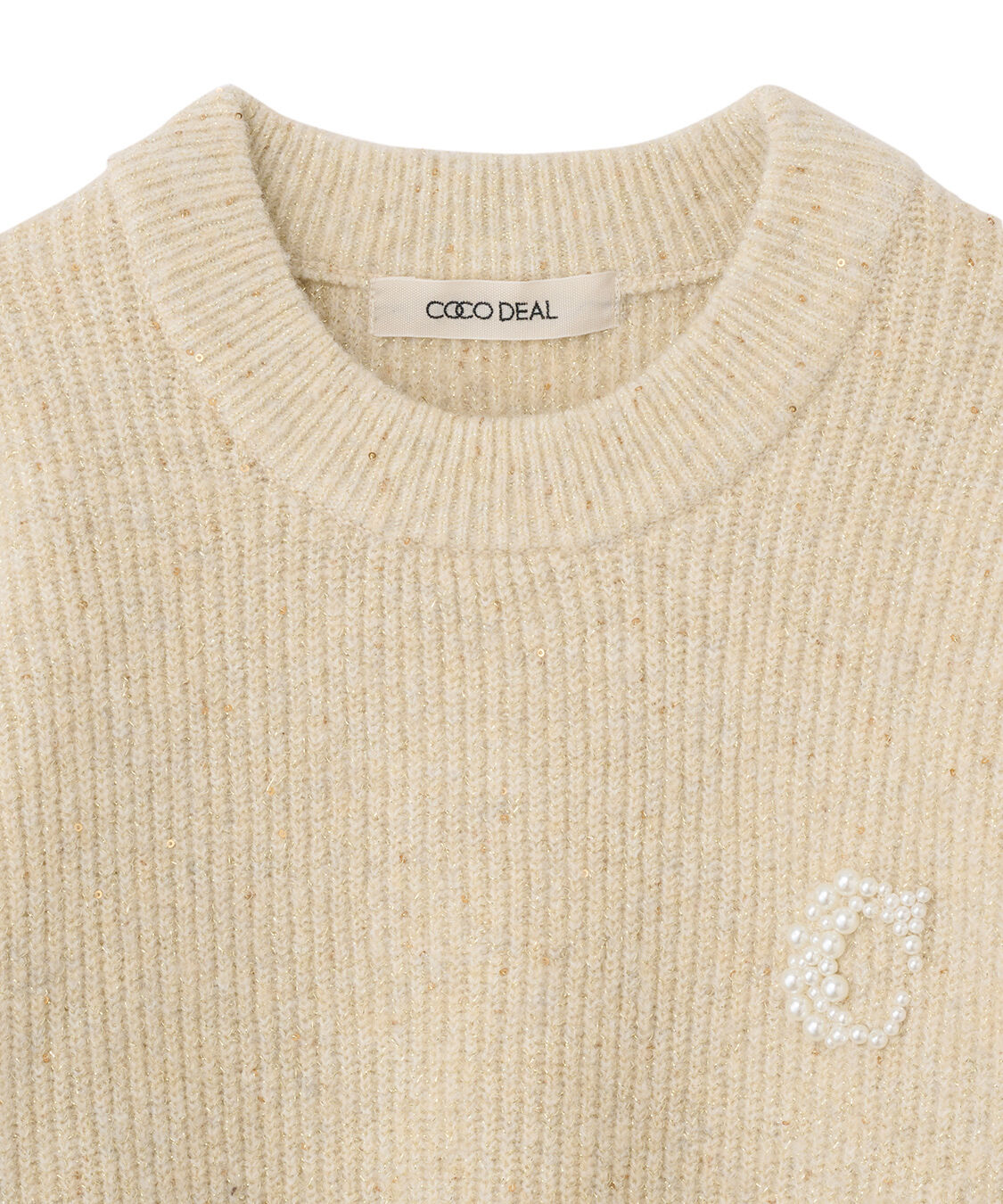 COCO DEAL「パールロゴラメニット」|ニット・セーター|