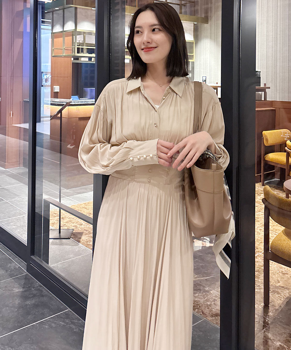 COCO DEAL「ウエストシャーリングシャツワンピース」|ワンピース|