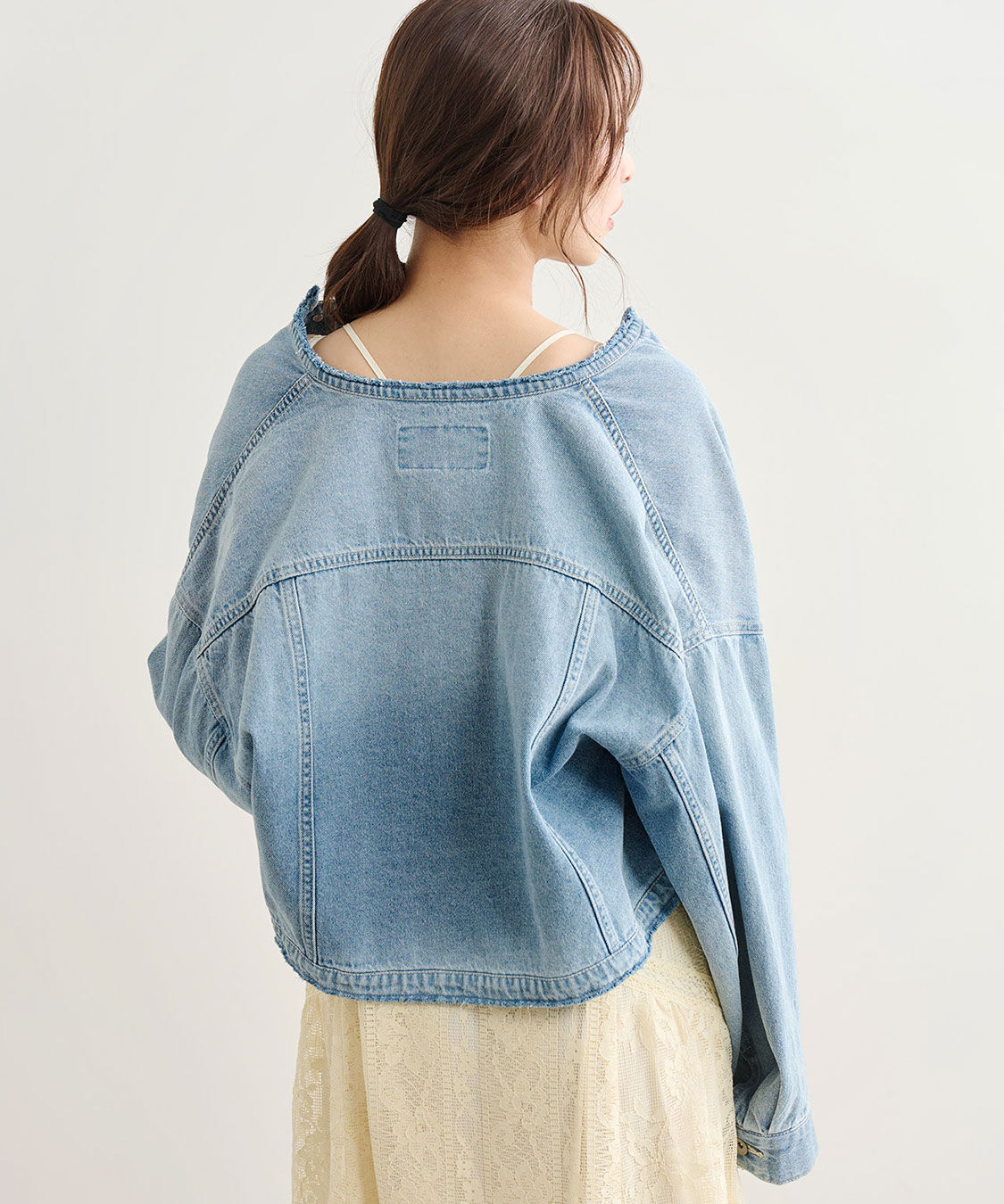 COCO DEAL「リメイク風ノーカラーGジャン」|デニムジャケット|