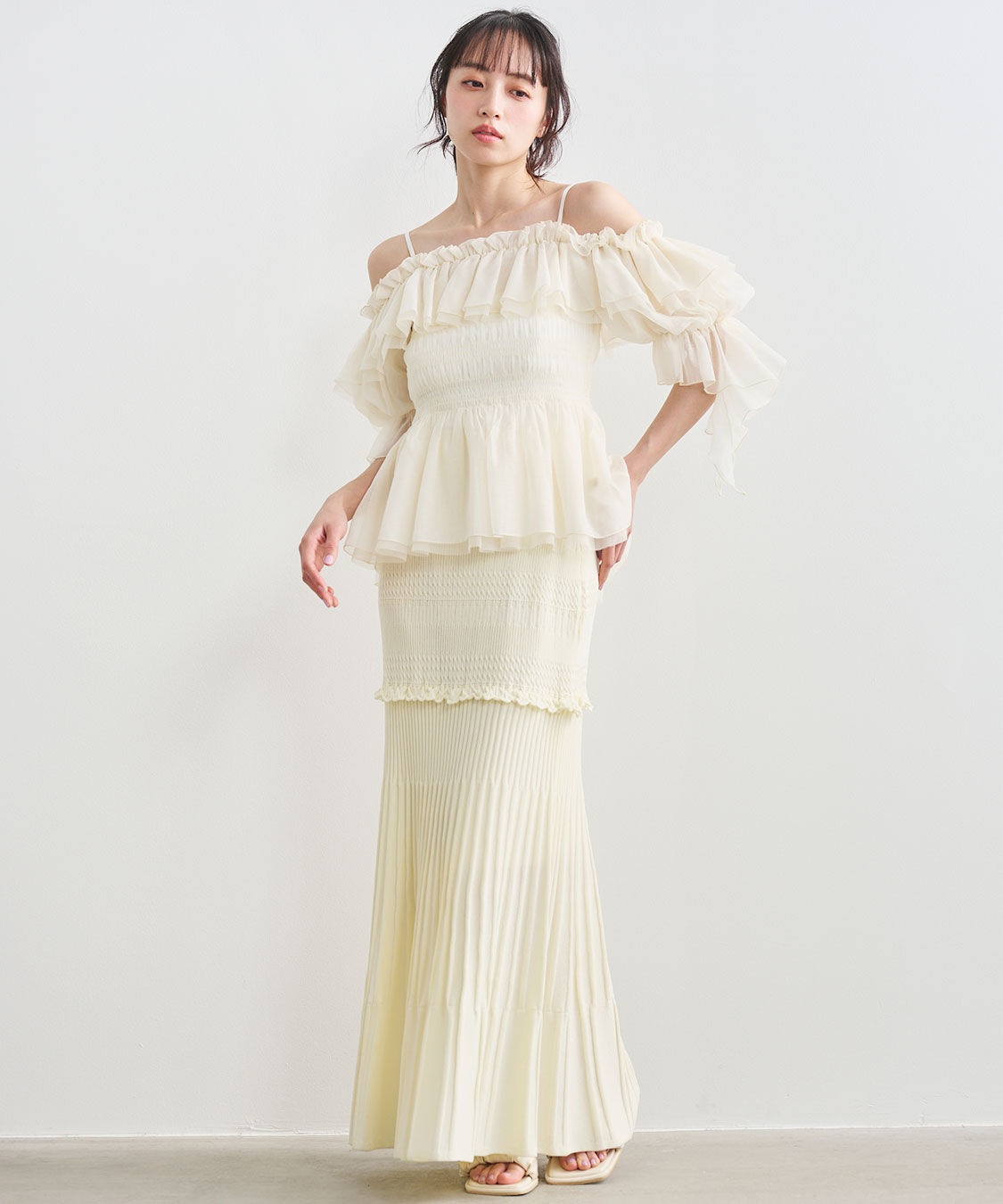 COCO DEAL「柄編みニットマーメイドスカート」|スカート|イエロー