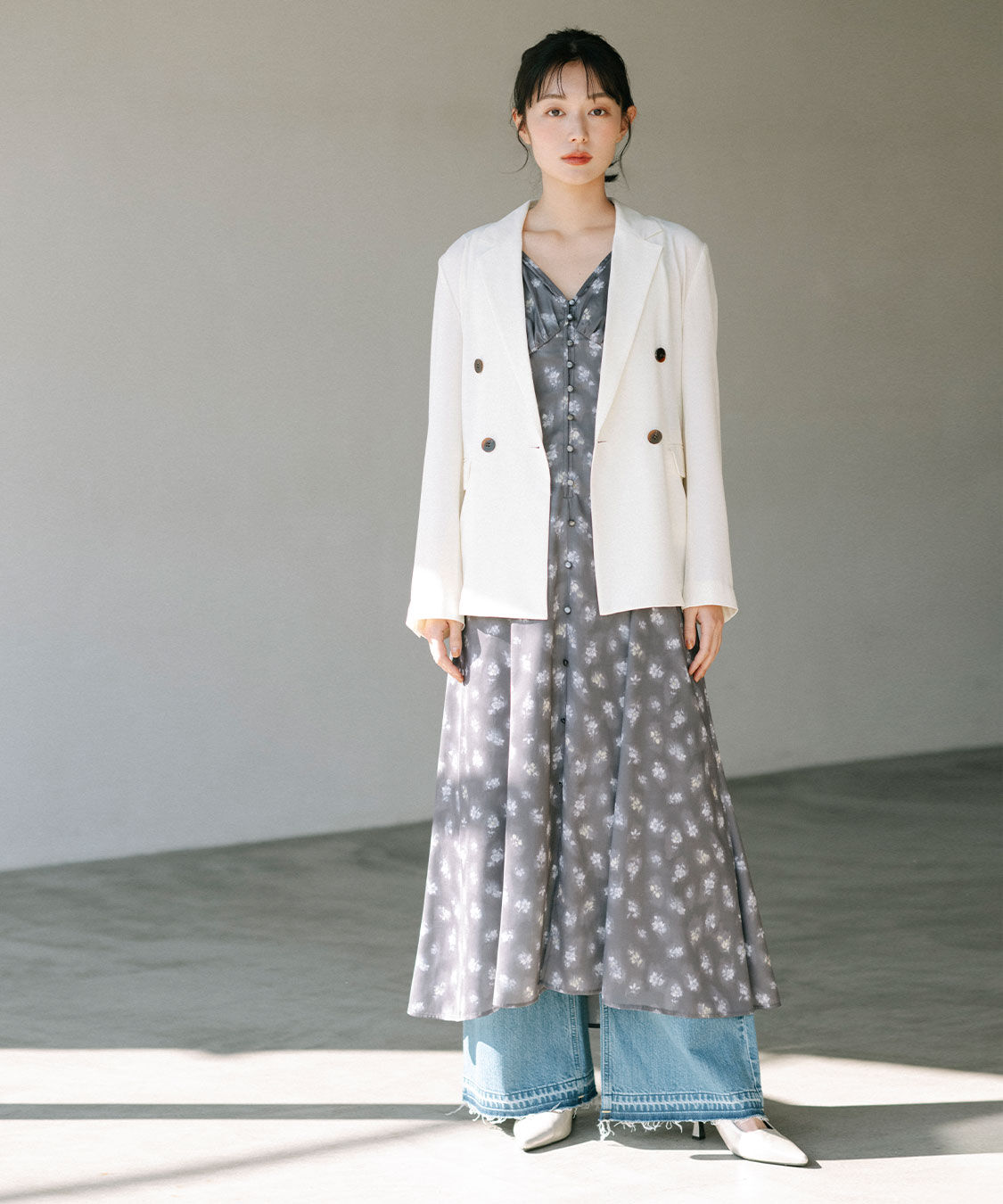 COCO DEAL「小花サテンノースリーブワンピース」|ワンピース|