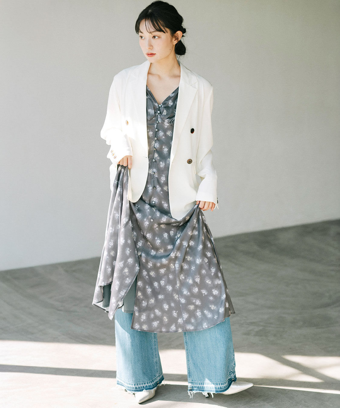 COCO DEAL「小花サテンノースリーブワンピース」|ワンピース|