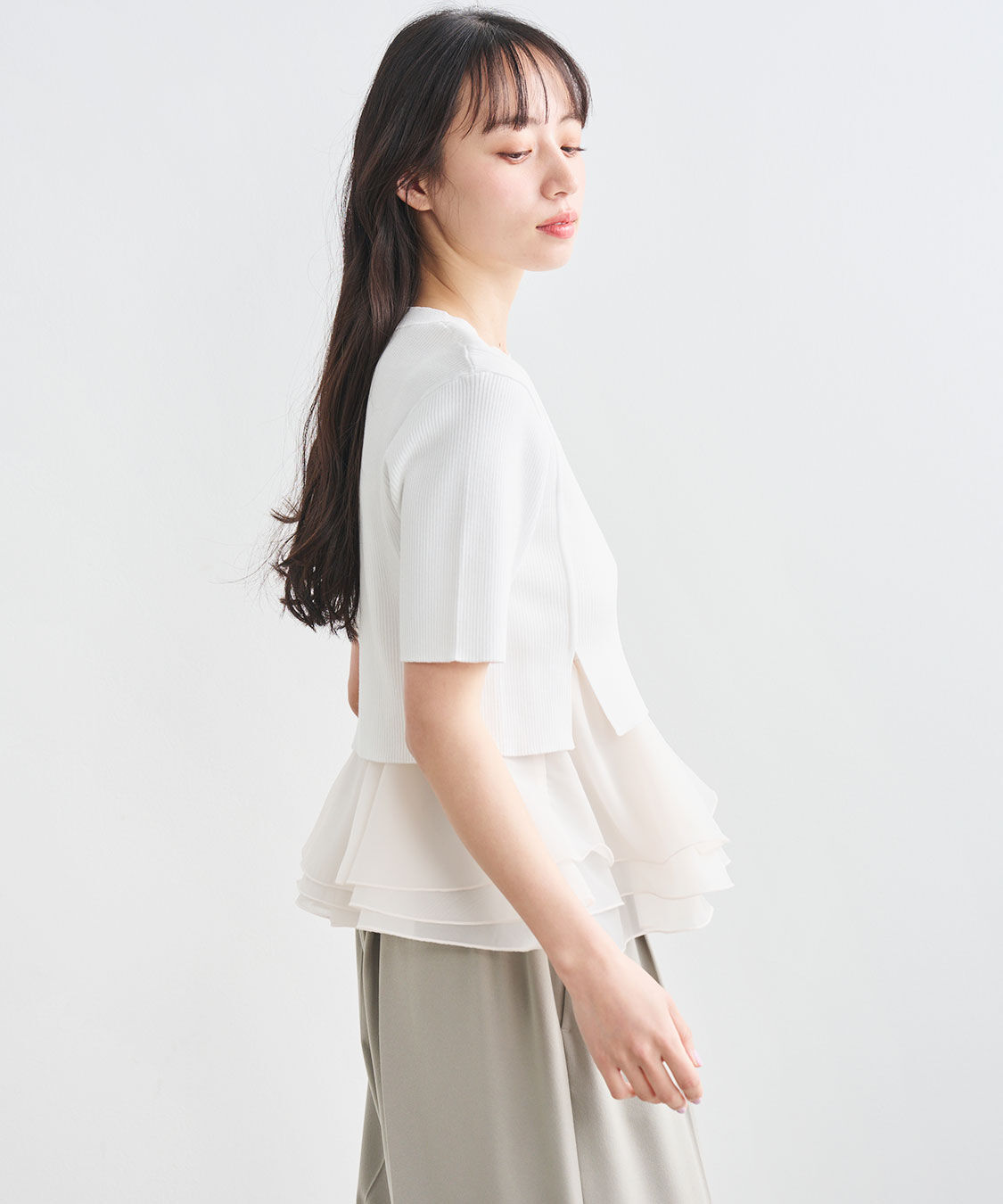 COCO DEAL「ペプラムブラウスセットニット」|シャツ・ブラウス|