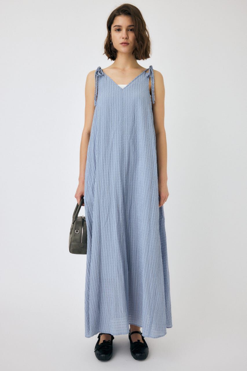 MOUSSY「SHEER GINGHAM キャミドレス」|ワンピース|