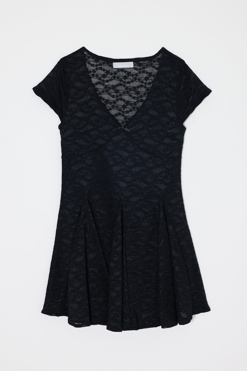MOUSSY「LACE SKATER ドレス」|ワンピース|BLK