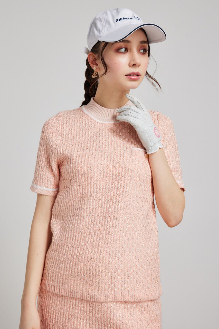 rienda「シャイニーツイードモックネックニットTOP」|ニット・セーター|