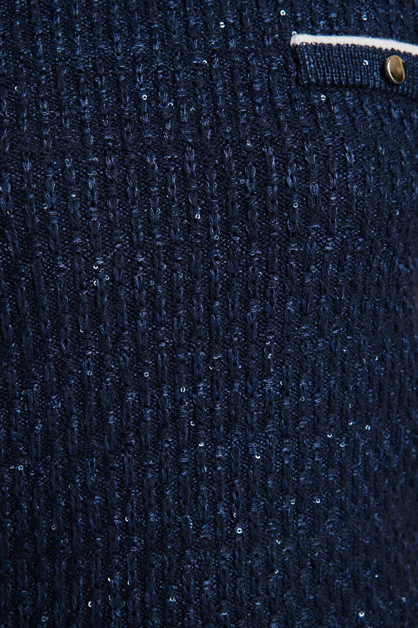 rienda「シャイニーツイードモックネックニットTOP」|ニット・セーター|