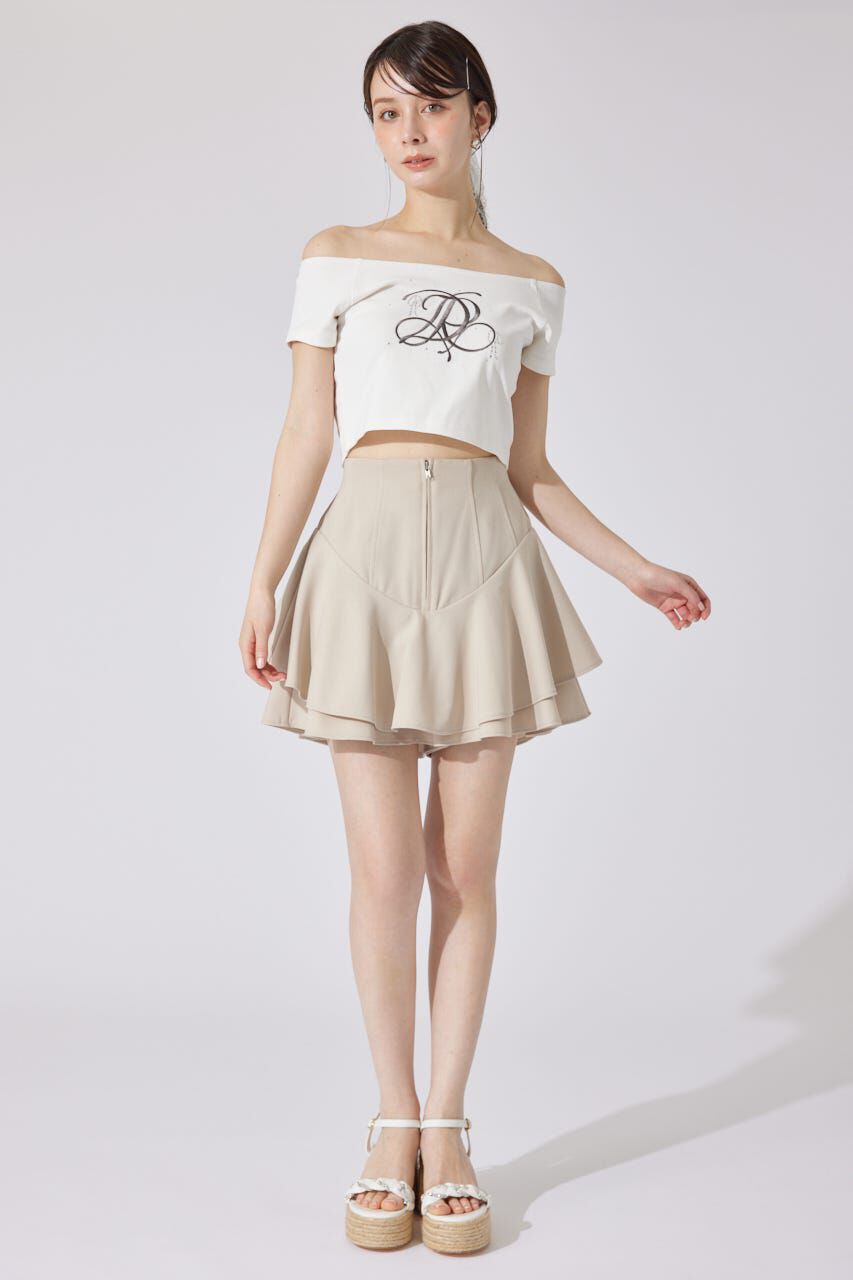 rienda「レイヤードヘムコルセットスコートショートパンツ」|その他|