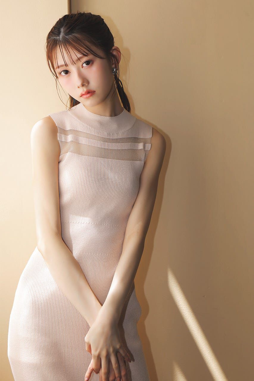 rienda「ティアードフリルシアーマーメイドニットワンピース」|ワンピース|